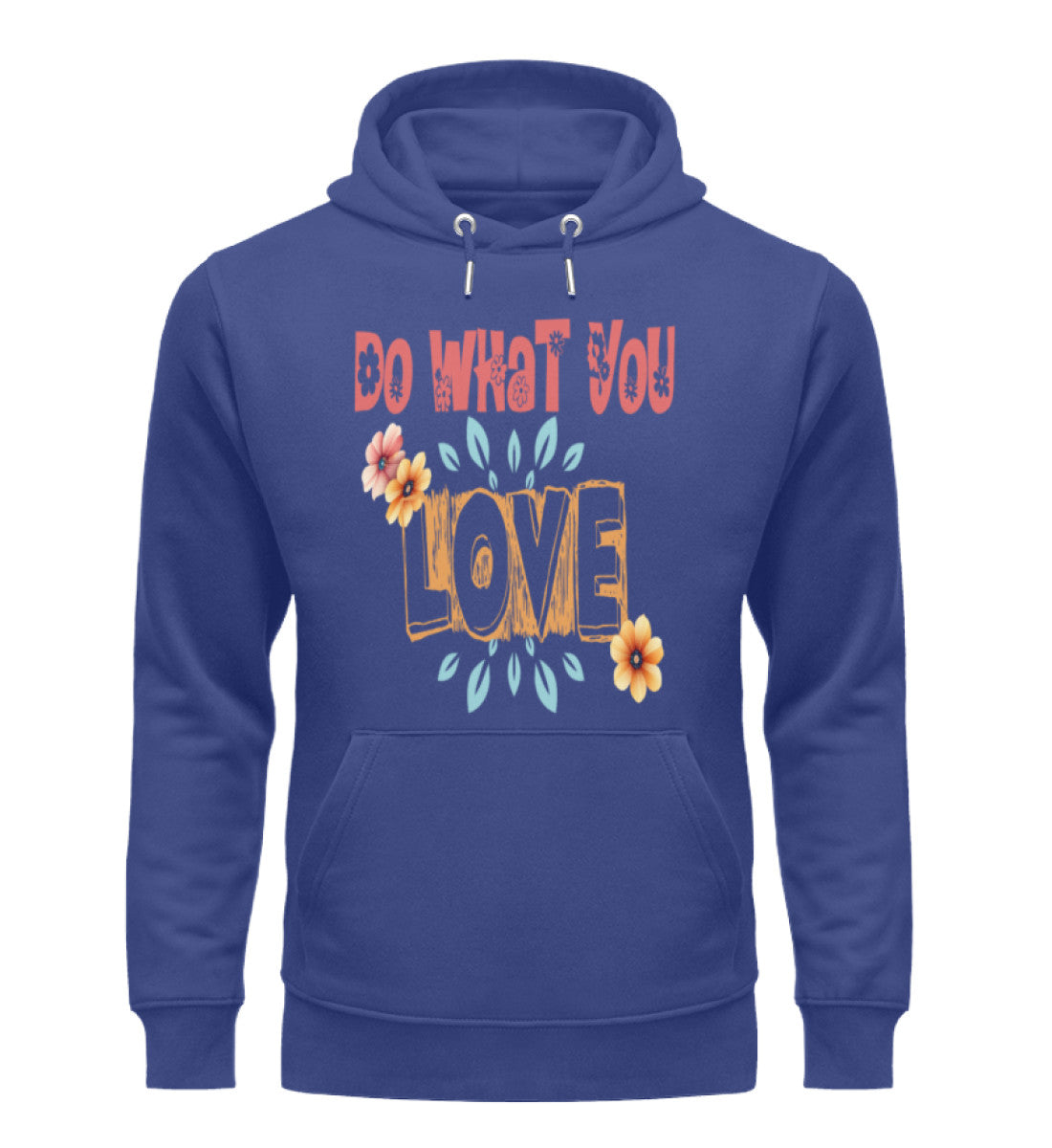 Unisex Organic Hoodies Damen in Worker Blue-7217 mit DO-WHAT-YOU-LOVE Aufdruck