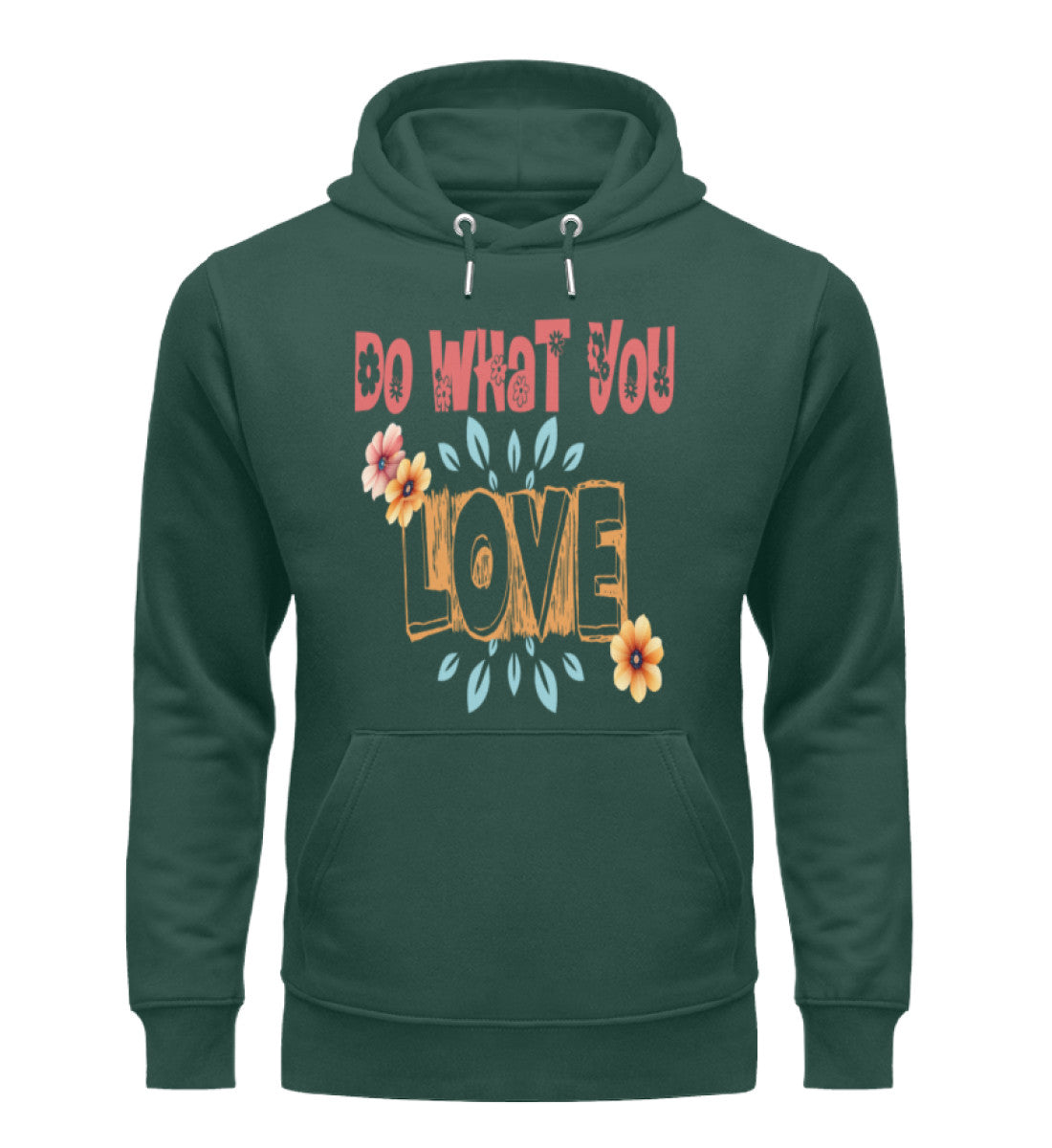 Unisex Organic Hoodies Damen in Glazed Green-7112 mit DO-WHAT-YOU-LOVE Aufdruck