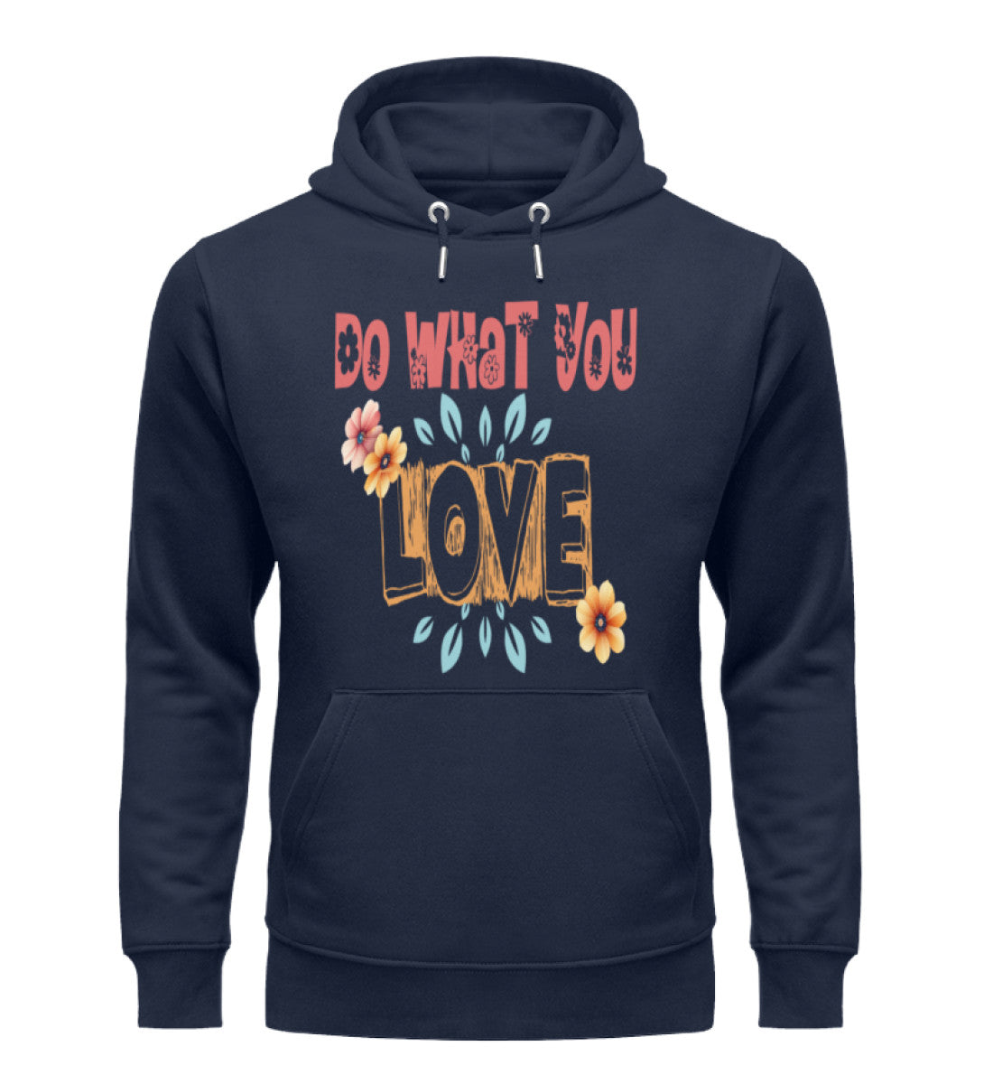 Unisex Organic Hoodies Damen in French Navy-6887 mit DO-WHAT-YOU-LOVE Aufdruck