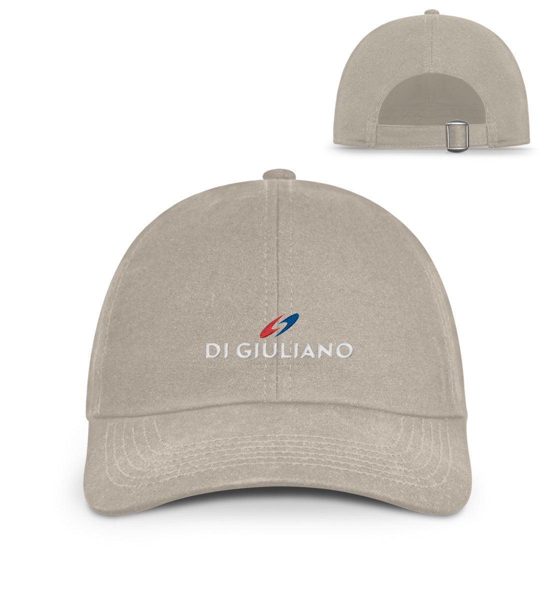 Nachhaltige Baseball Cap aus 100 % Bio-Baumwolle in Einheitsgröße, verstellbar für Damen und Herren mit Aufdruck in Beige (Sand-7132) mit Aufdruck von www.digiuliano.com