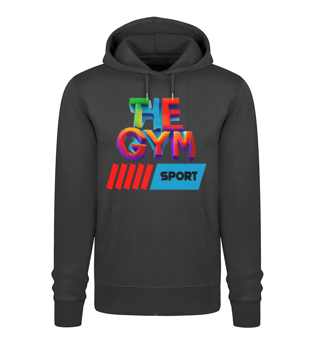 Nachhaltiger Damen Hoodie aus 100% Bio-Baumwolle in hochwertiger Verarbeitung, perfekt für Komfort und Umweltbewusstsein in Schwarz (Black-16) mit THE-GYM-SPORT Aufdruck von www.digiuliano.com