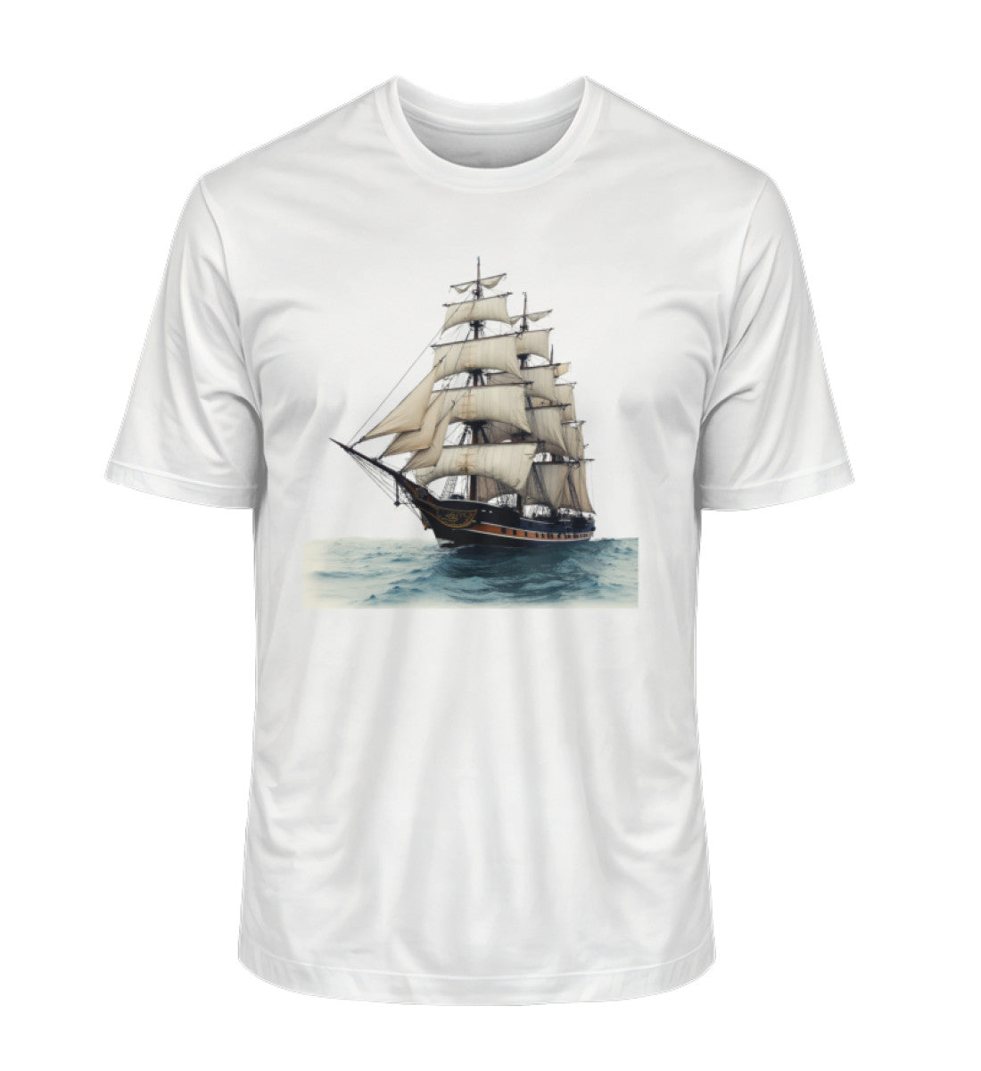 Herren Premium Organic Shirt – Zeitlose Eleganz auf stiller See in Weiß (White-7218) von www.digiuliano.com