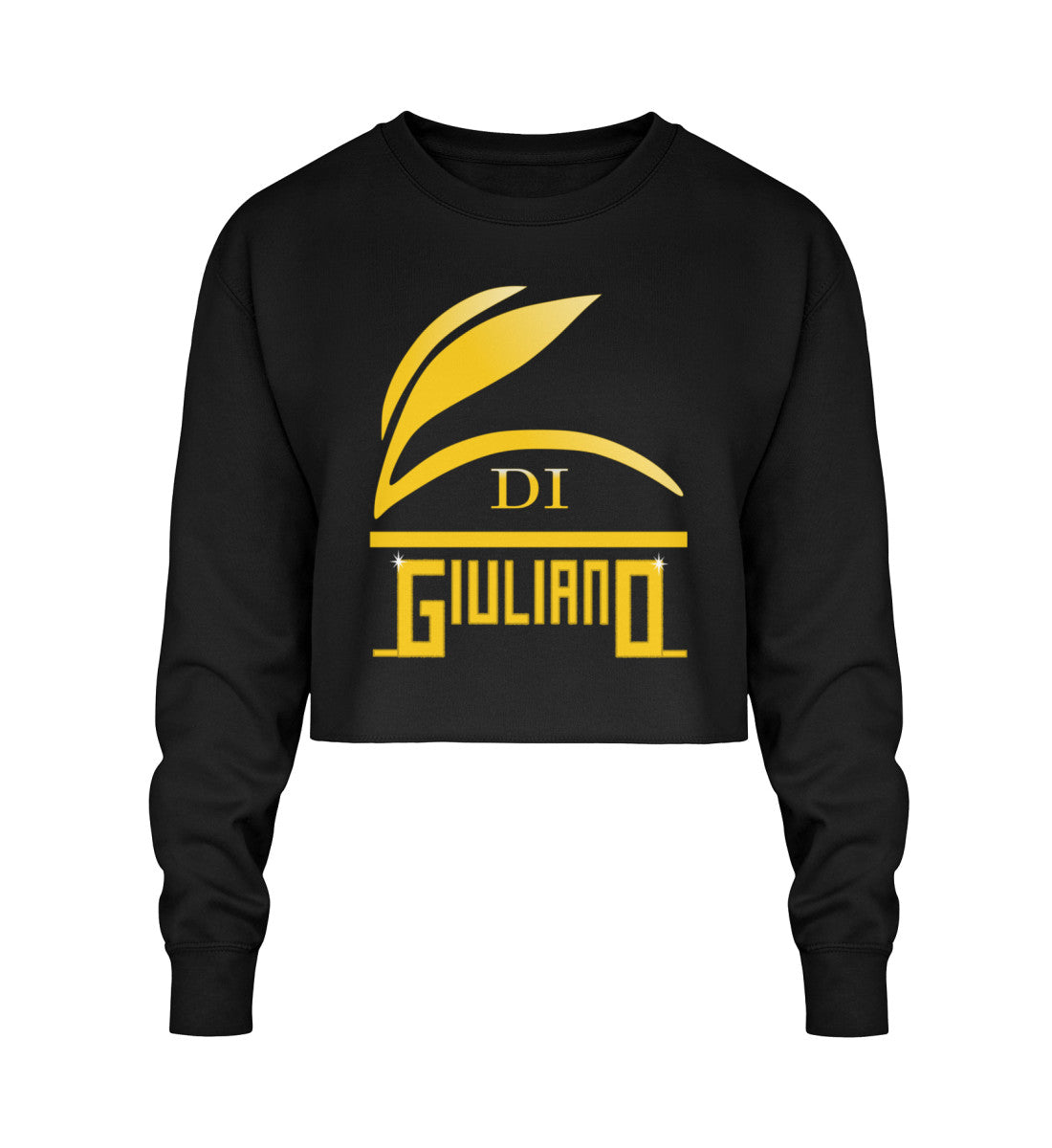 Crop Sweatshirt Damen in Black-1624 mit DI GIULIANO Aufdruck