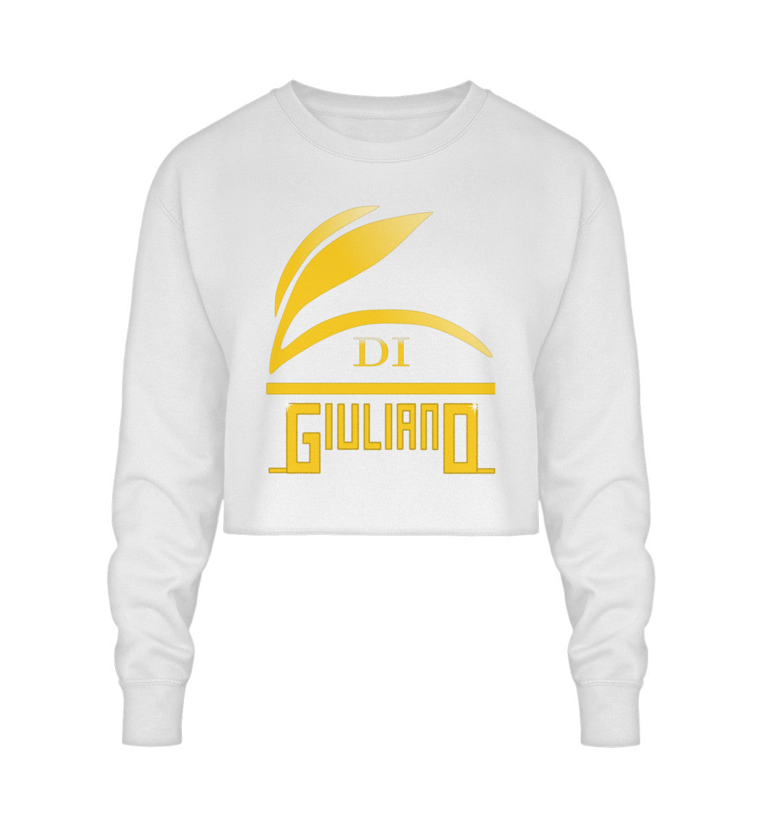 CROP Sweatshirt Damen in Arctic White-1478 mit DI GIULIANO Aufdruck