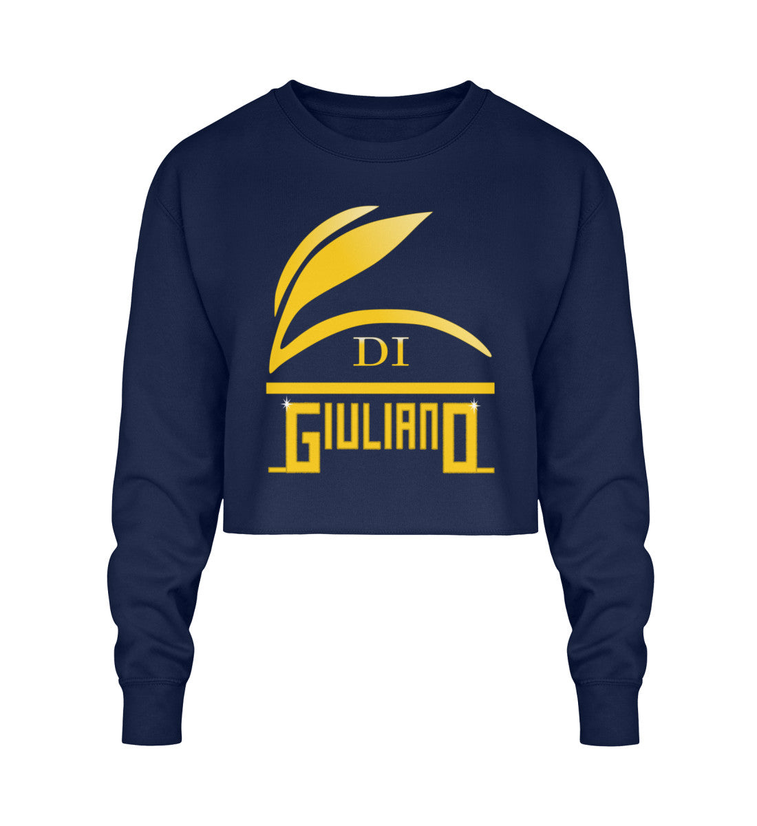 Crop Sweatshirt Damen in New French Navy-1676 mit DI GIULIANO Aufdruck