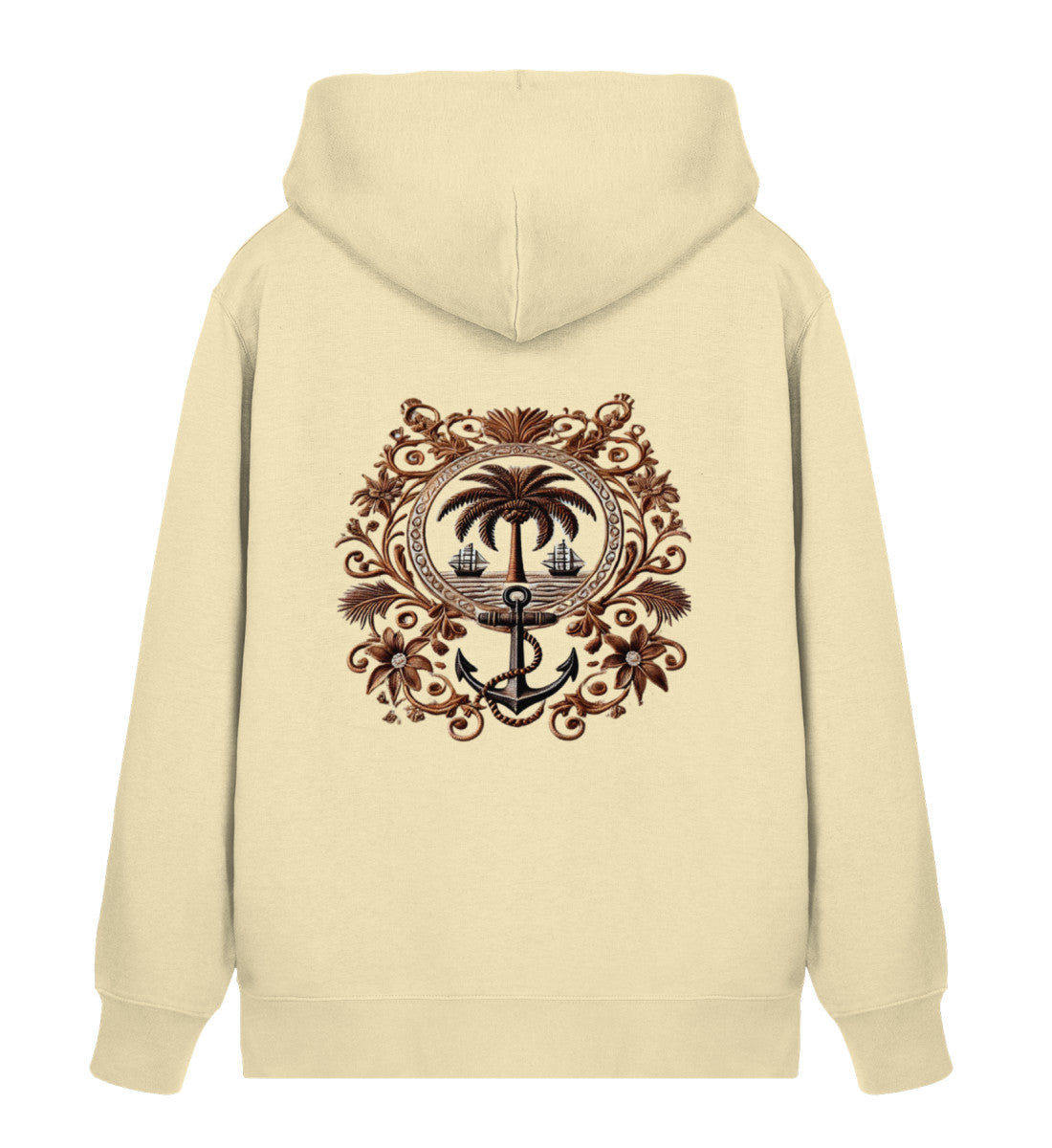 Nachhaltiger Bio-Hoodie Damen mit maritimem Design von www.digiuliano.com