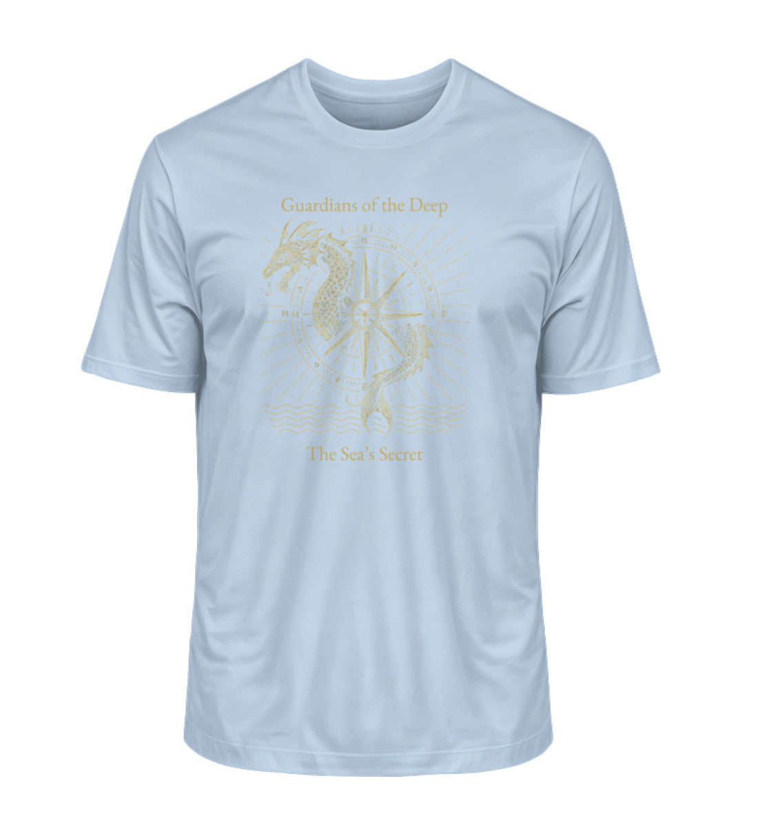 Maritimes Bio-T-Shirt in Hellblau (Blue Soul-7317) mit ‘Guardians of the Deep’-Print“ von www.digiuliano.com