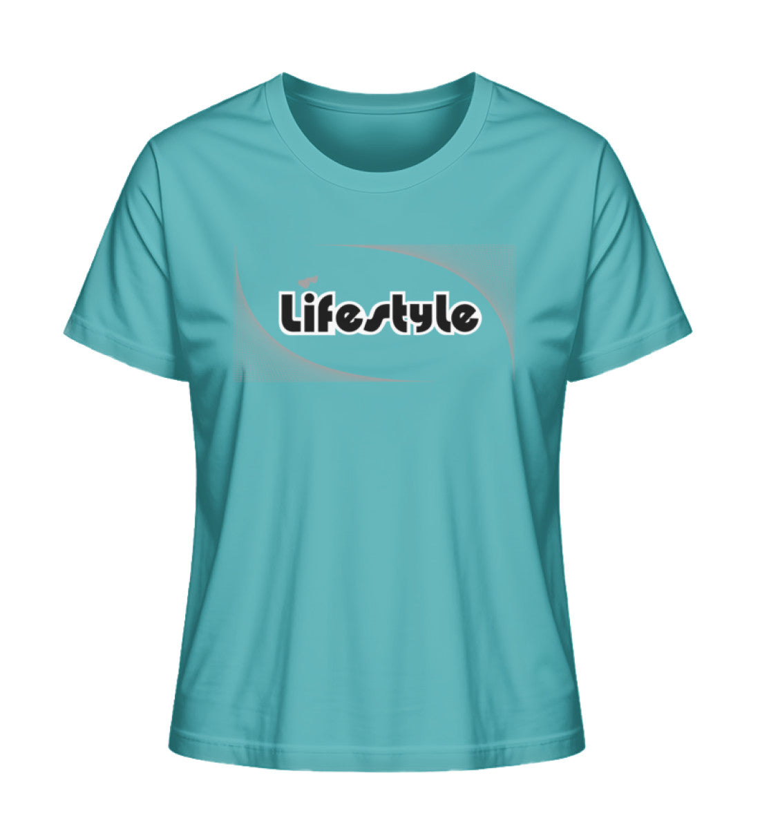 Premium Bio T-Shirts Damen in Aqua Blue-7235 mit LIFESTYLE Aufdruck von www.digiuliano.com
