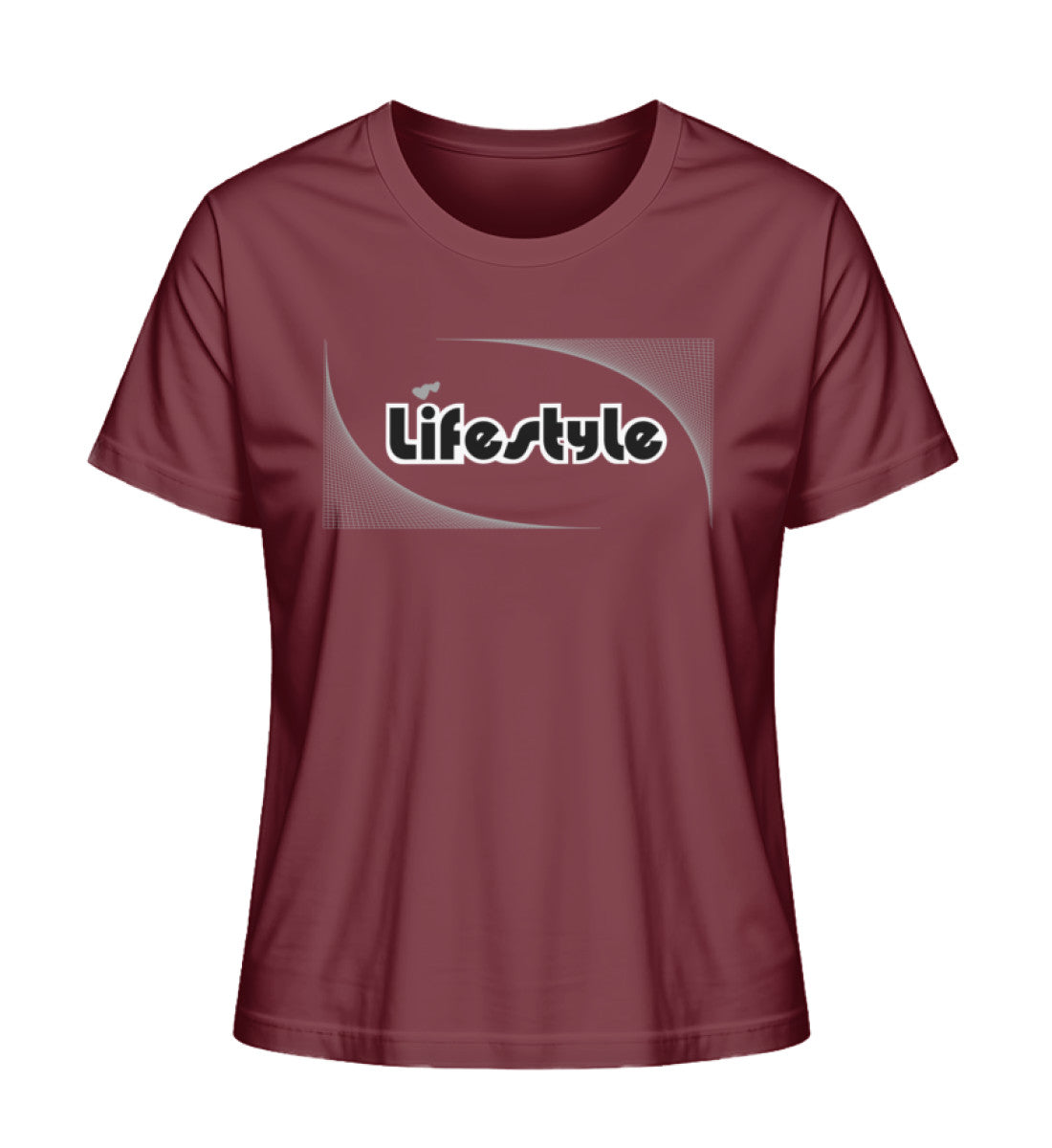 Premium Bio T-Shirts Damen in Burgundy-6883 mit LIFESTYLE Aufdruck von www.digiuliano.com