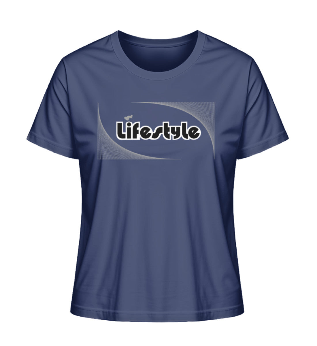 Premium Bio T-Shirts Damen in French Navy-6057 mit LIFESTYLE Aufdruck von www.digiuliano.com