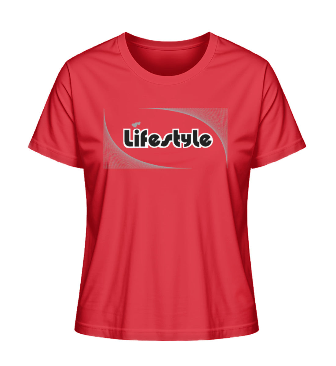 Premium Bio T-Shirts Damen in Red-6882 mit LIFESTYLE Aufdruck von www.digiuliano.com