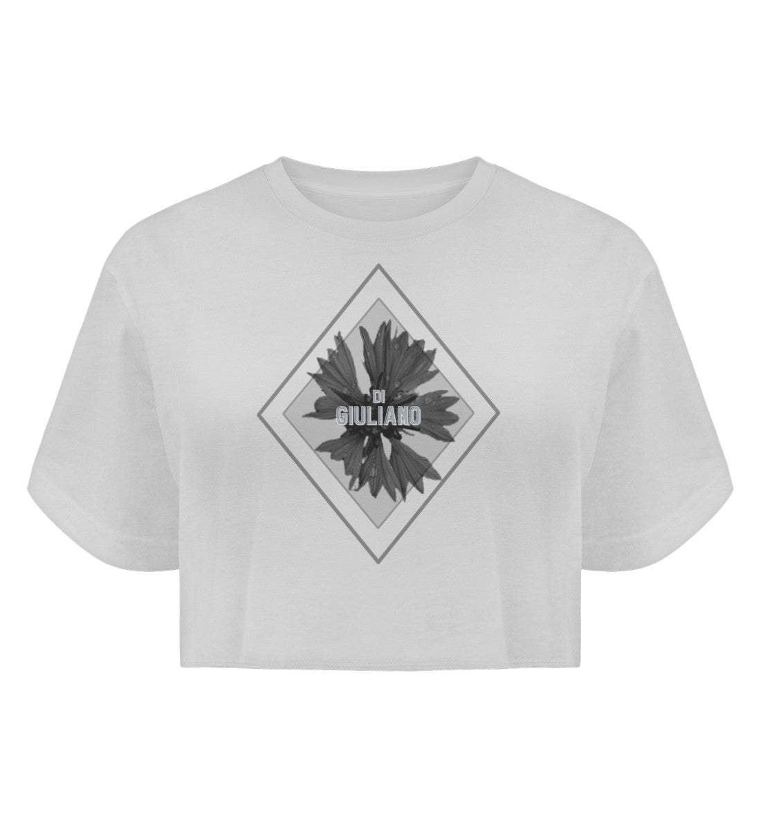 Crop Top Damen in White-3 mit DIGIULIANO und Kornblume Aufdruck