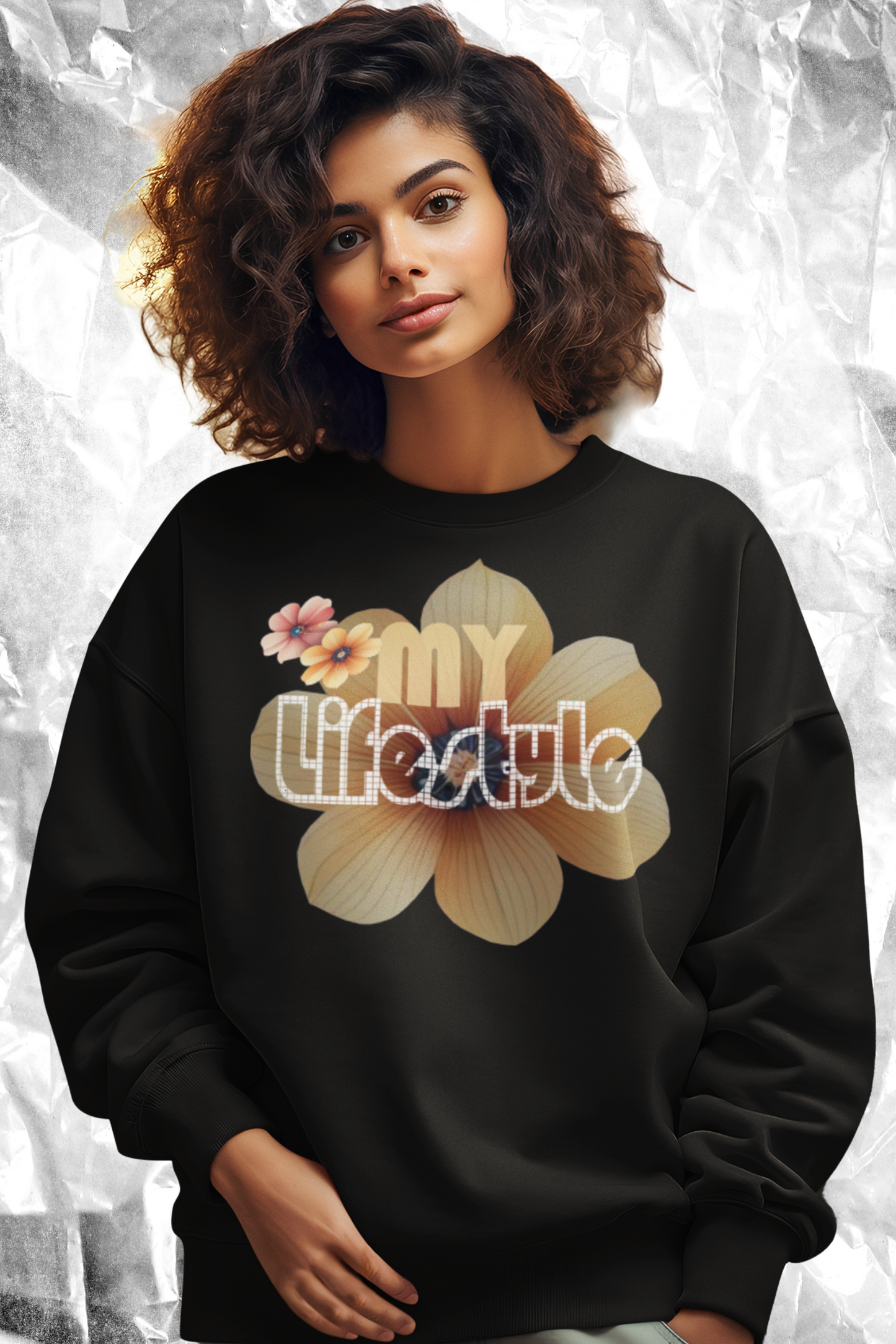 Unisex Premium Organic Sweatshirts Damen in Black-16 mit MY LIFESTYLE Aufdruck