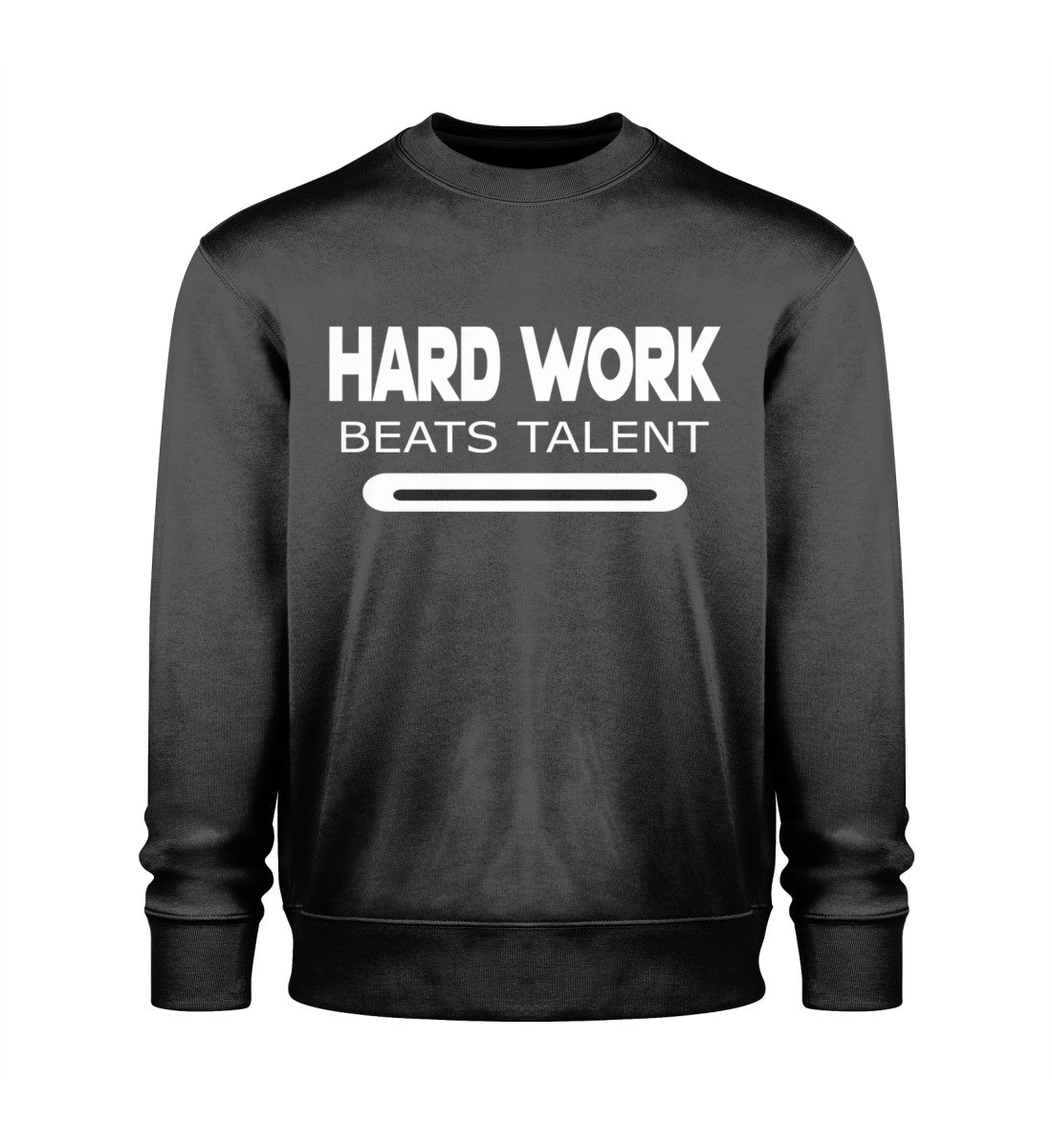 Unisex Organische Sweatshirts Herren in Black-16 mit HARD WORK BEATS TALENT Aufdruck von www.digiuliano.com
