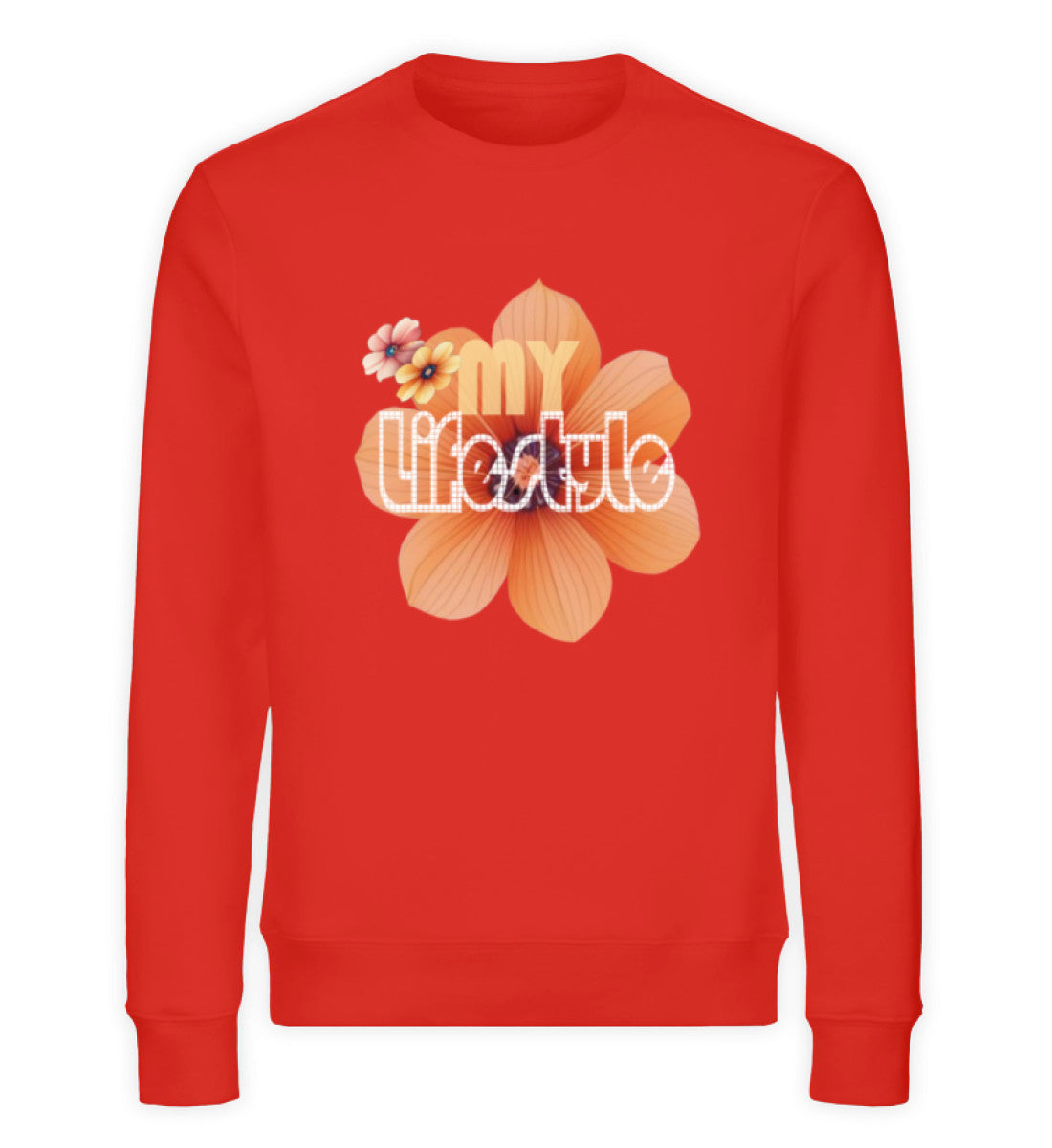 Unisex Premium Bio Sweatshirts Damen in Bright Red-6230 mit MY LIFESTYLE Aufdruck