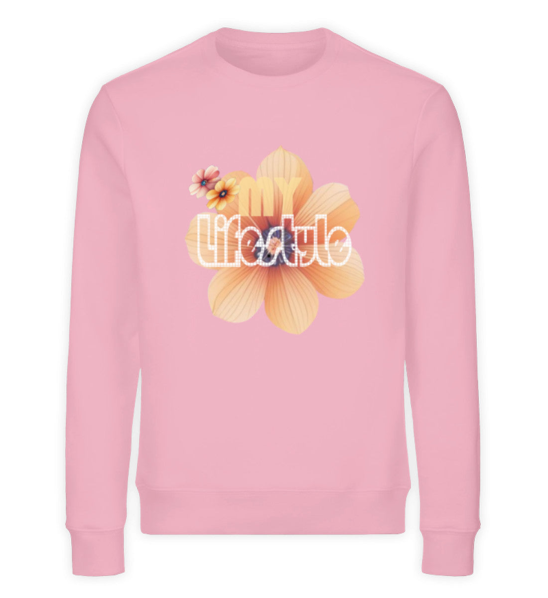 Unisex Premium Bio Sweatshirts Damen in Cotton Pink-6903 mit MY LIFESTYLE Aufdruck