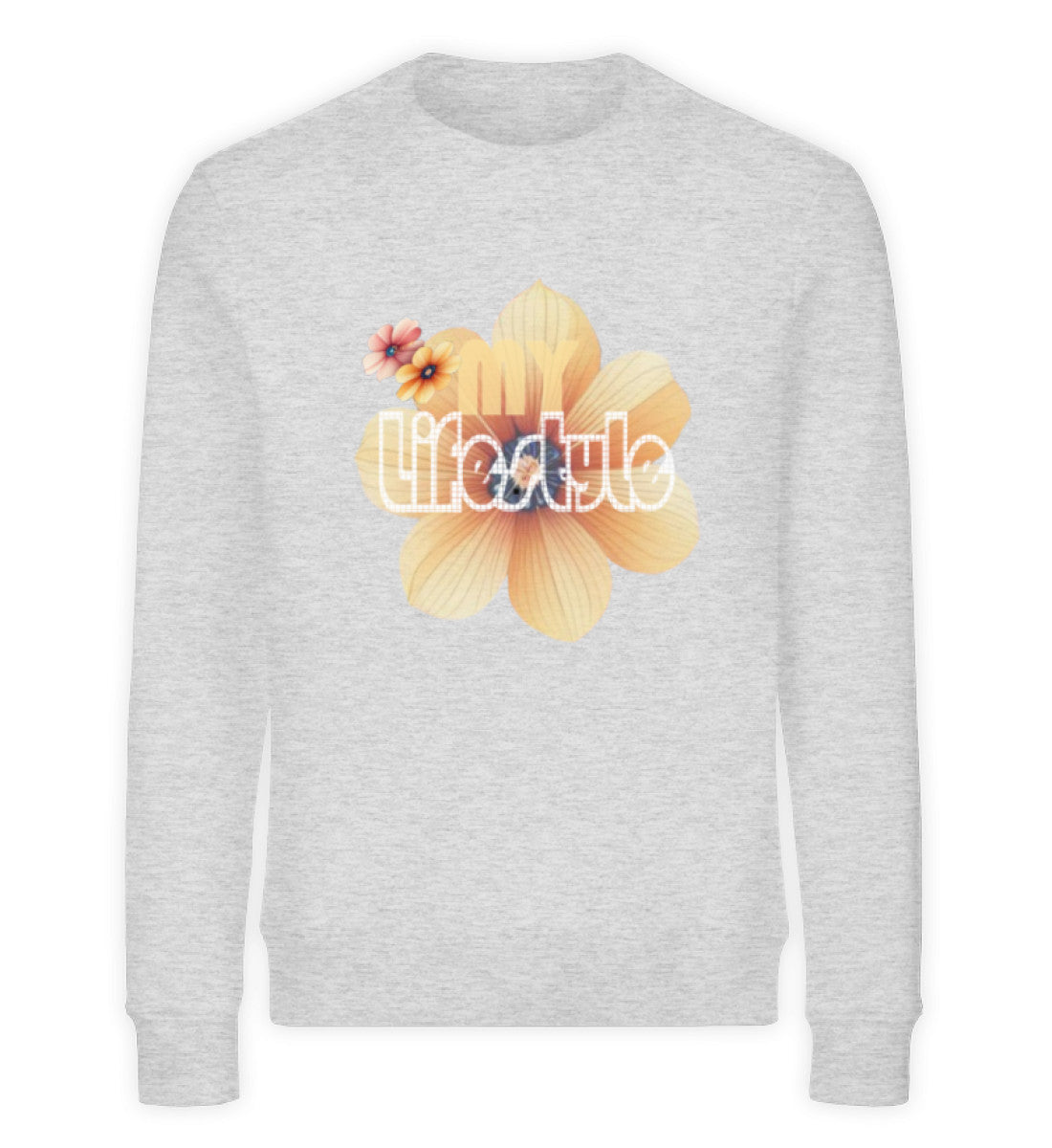 Unisex Premium Bio Sweatshirts Damen in Heather Grey-6892 mit MY LIFESTYLE Aufdruck