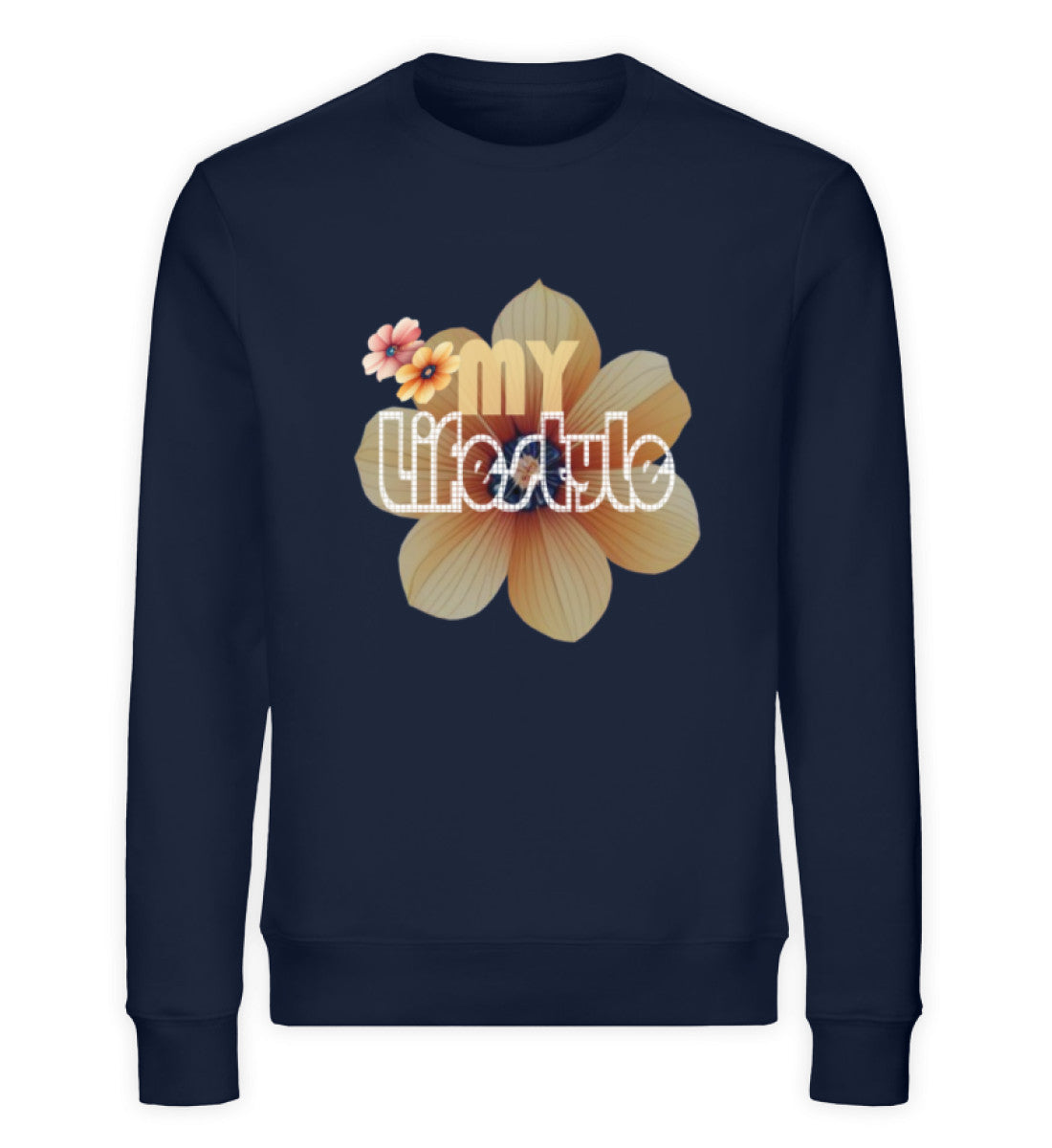 Unisex Premium Bio Sweatshirts Damen in French Navy-6887 mit MY LIFESTYLE Aufdruck