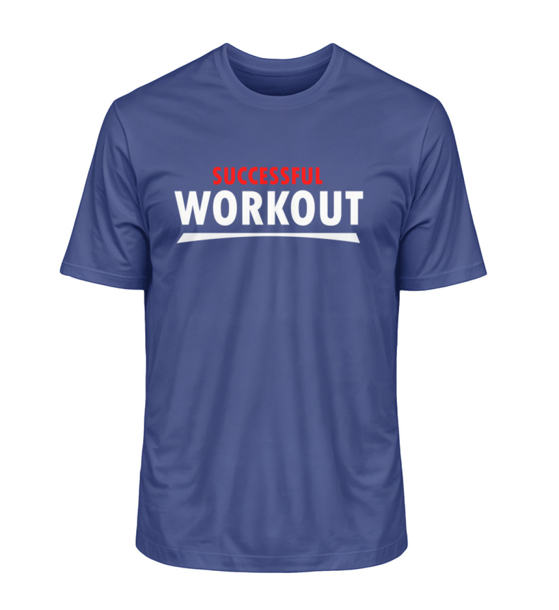 Nachhaltiges Premium Bio-T-Shirt für Herren mit SUCCESSFUL-WORKOUT Aufdruck in Blaumann (Worker Blue-7217) von www.digiuliano.com