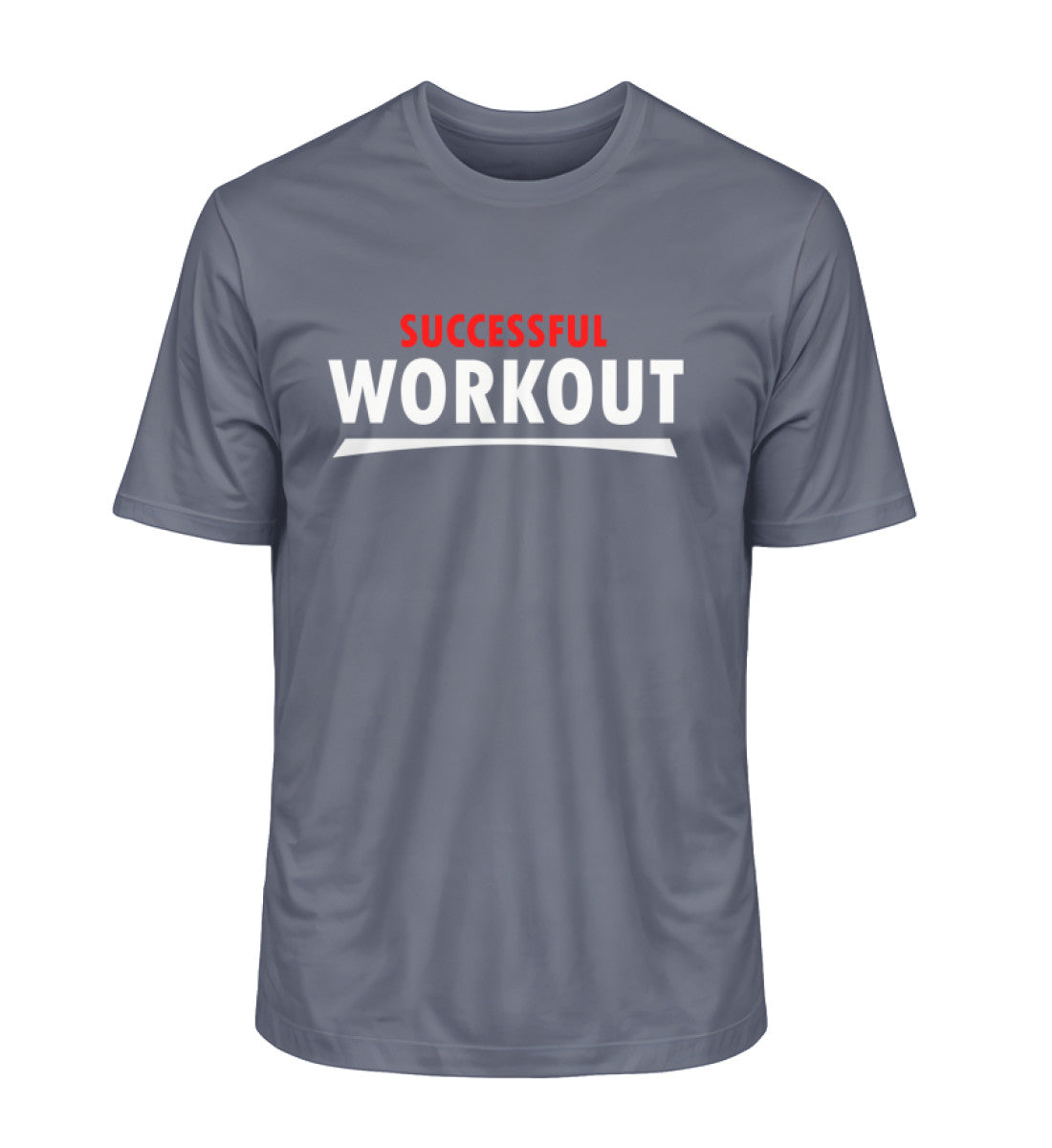 Nachhaltiges Premium Bio-T-Shirt für Herren mit SUCCESSFUL-WORKOUT Aufdruck in Dark Heather Blue-7158 von www.digiuliano.com