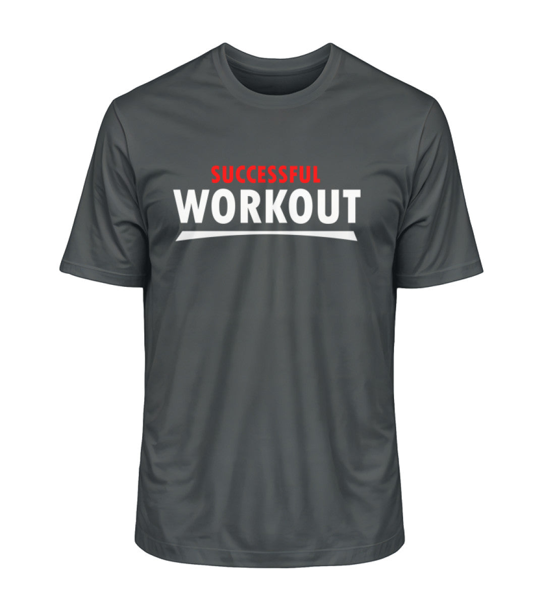Nachhaltiges Premium Bio-T-Shirt für Herren mit SUCCESSFUL-WORKOUT Aufdruck in Dunkelgrau (India Ink Grey-7147) von www.digiuliano.com