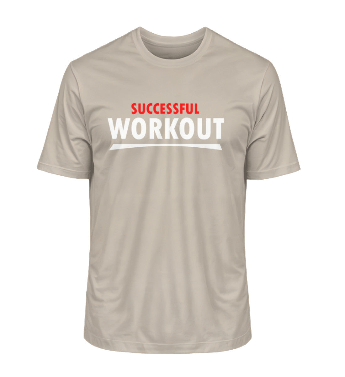 Nachhaltiges Premium Bio-T-Shirt für Herren mit SUCCESSFUL-WORKOUT Aufdruck in Natur (Desert Dust-7159) von www.digiuliano.com