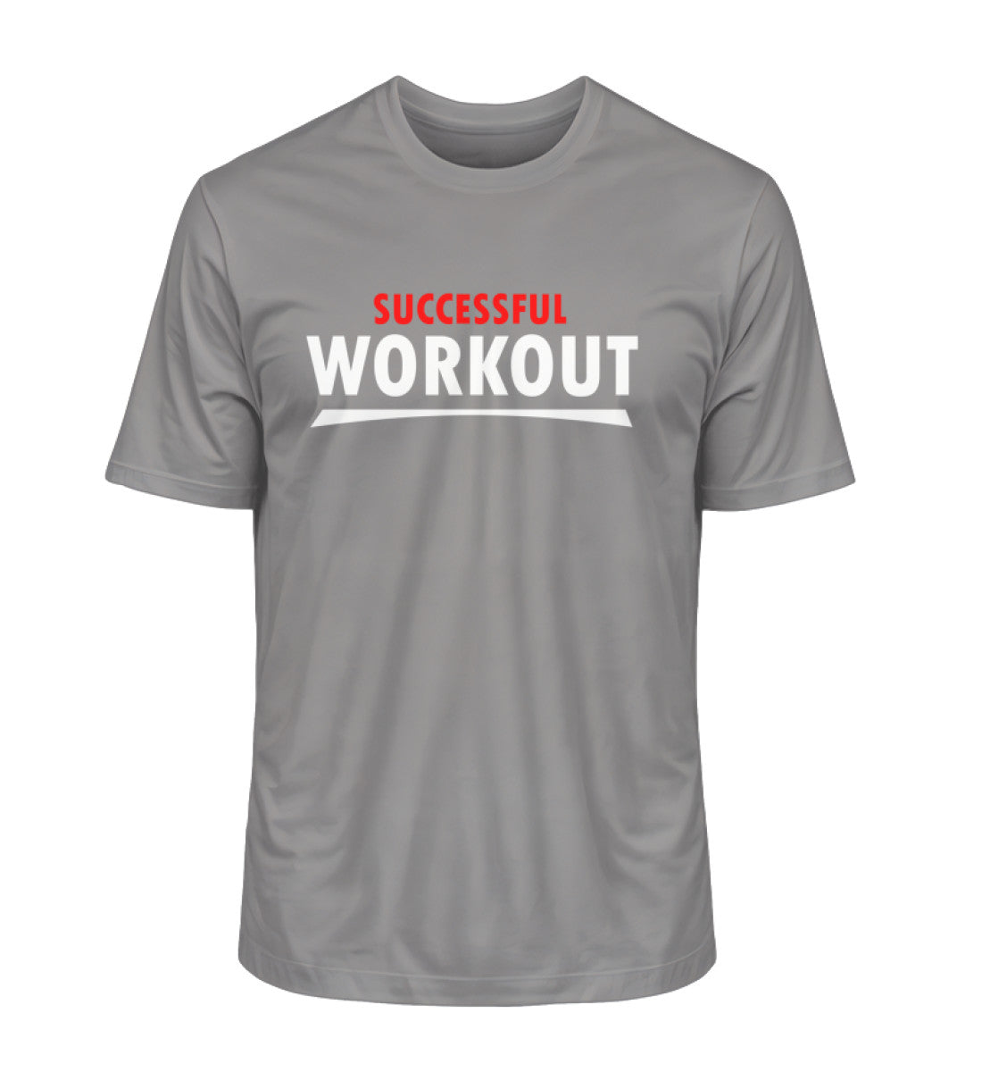Nachhaltiges Premium Bio-T-Shirt für Herren mit SUCCESSFUL-WORKOUT Aufdruck in Meliert Dunkelgrau (Mid Heather Grey-7161) www.digiuliano.com