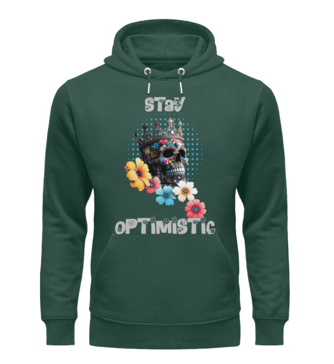 Unisex Premium Bio Hoodies Damen in Glazed Green-7112 mit STAY-OPTIMISTIC Aufdruck