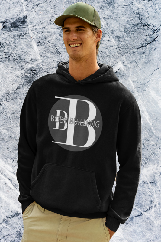 Hochwertiger Unisex Bodybuilding Hoodie aus 100% Bio-Baumwolle – nachhaltig, bequem und perfekt für Training & Alltag in Schwarz (Black-16) von www.digiuliano.com