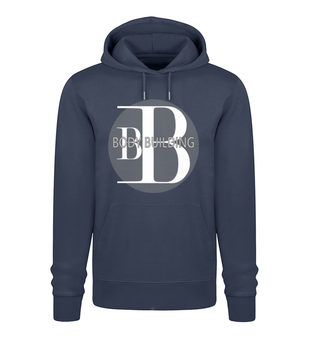 Hochwertiger Unisex Bodybuilding Hoodie aus 100% Bio-Baumwolle – nachhaltig, bequem und perfekt für Training & Alltag in Marine (French Navy-6887) von www.digiuliano.com