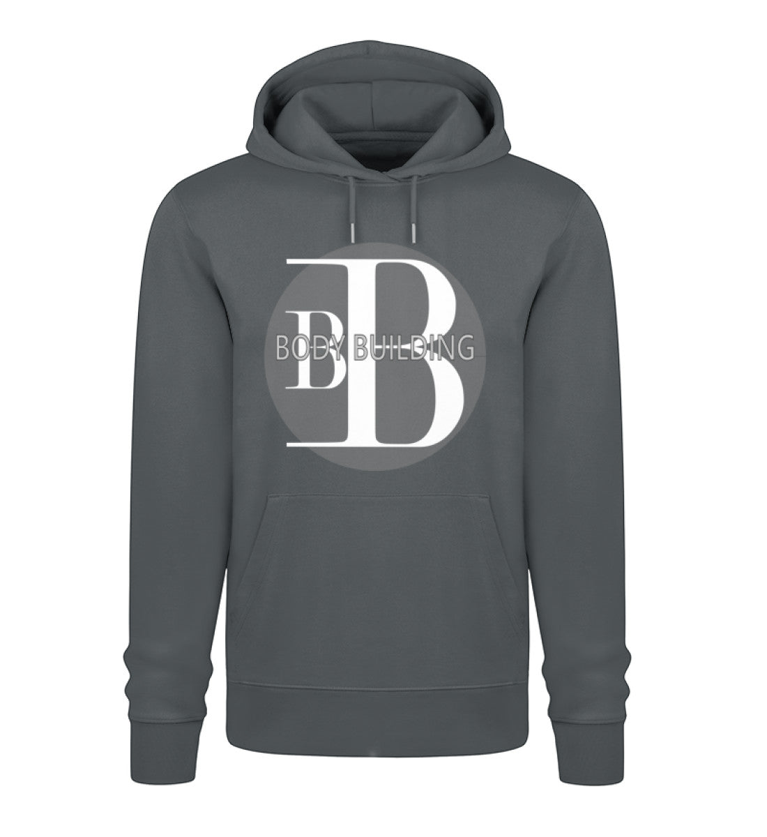 Hochwertiger Unisex Bodybuilding Hoodie aus 100% Bio-Baumwolle – nachhaltig, bequem und perfekt für Training & Alltag in Tiefgrau (India Ink Grey-7147) von www.digiuliano.com