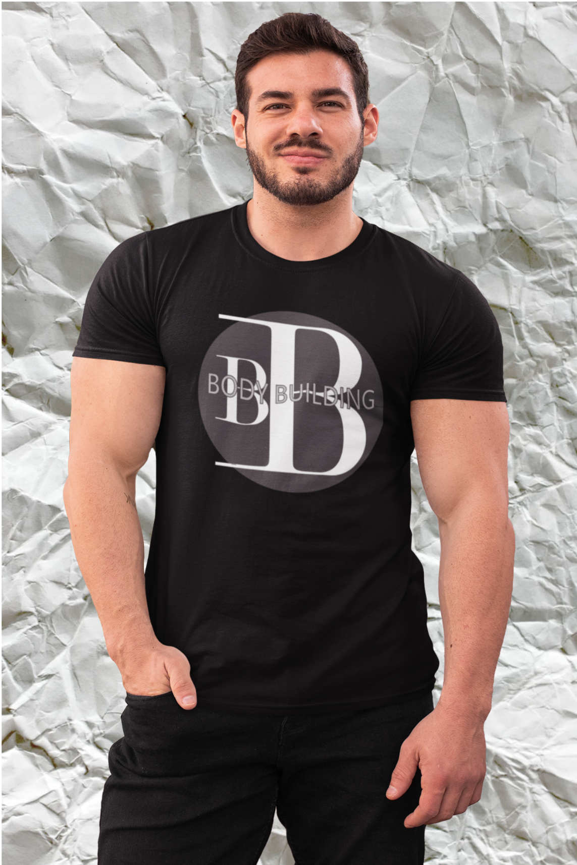 Bodybuilding Premium Organic T-Shirt für Herren aus 100% Bio-Baumwolle, nachhaltig und komfortabel in Schwarz (Black-16) von www.digiulino.com