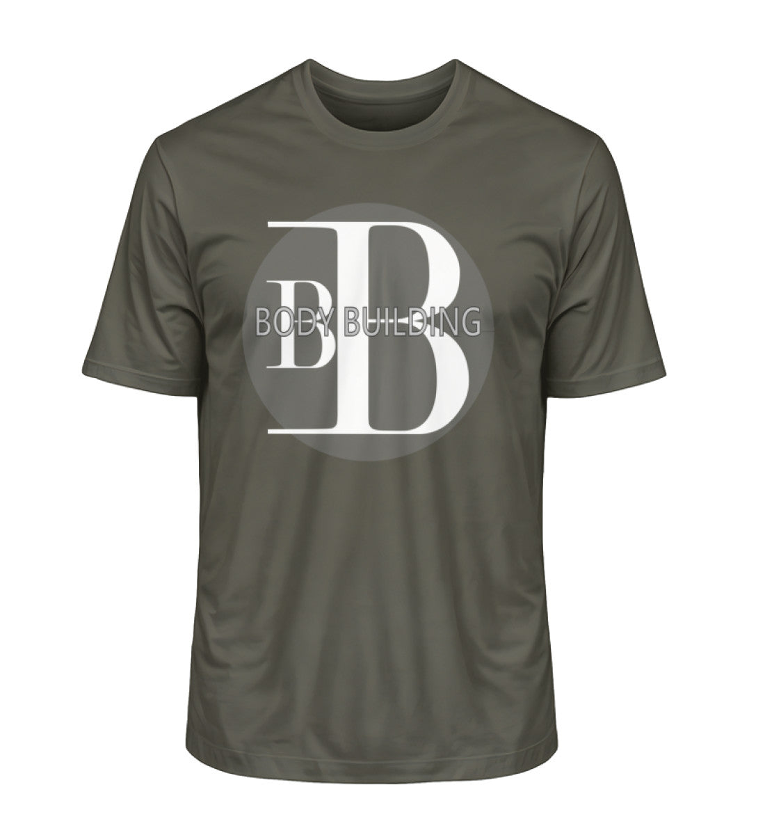 Bodybuilding Premium Organic T-Shirt für Herren aus 100% Bio-Baumwolle, nachhaltig und komfortabe in Dunkelgrün (Khaki-7151) von www.digiuliano.com