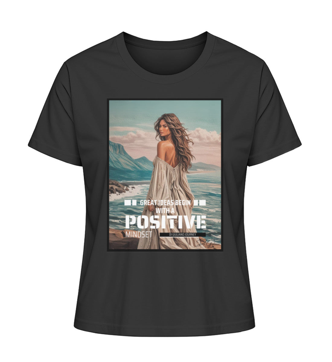 Revolutionäres Damen-T-Shirt aus 100% Bio-Baumwolle – nachhaltig und fair produziert, minimalistisch designt für ultimativen Tragekomfort und bewusste Mode. Farbe: Black-16