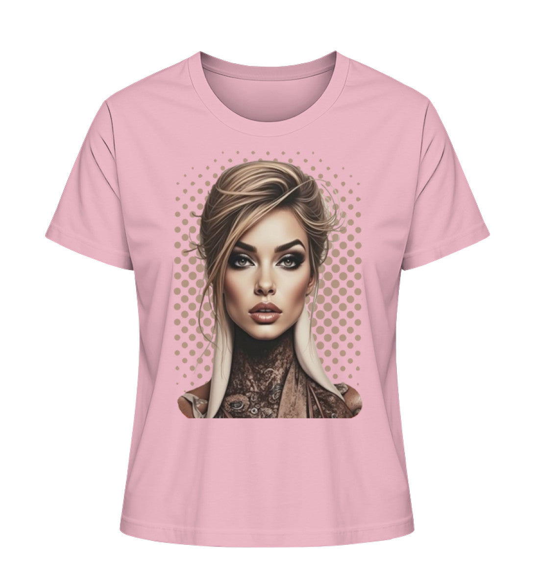 Damen Bio-Shirt mit Statement „Sanft. Stark. Unvergesslich.“ – nachhaltig & stilvoll in Pink (Cotton Pink-6903) von www.digiuliano.com