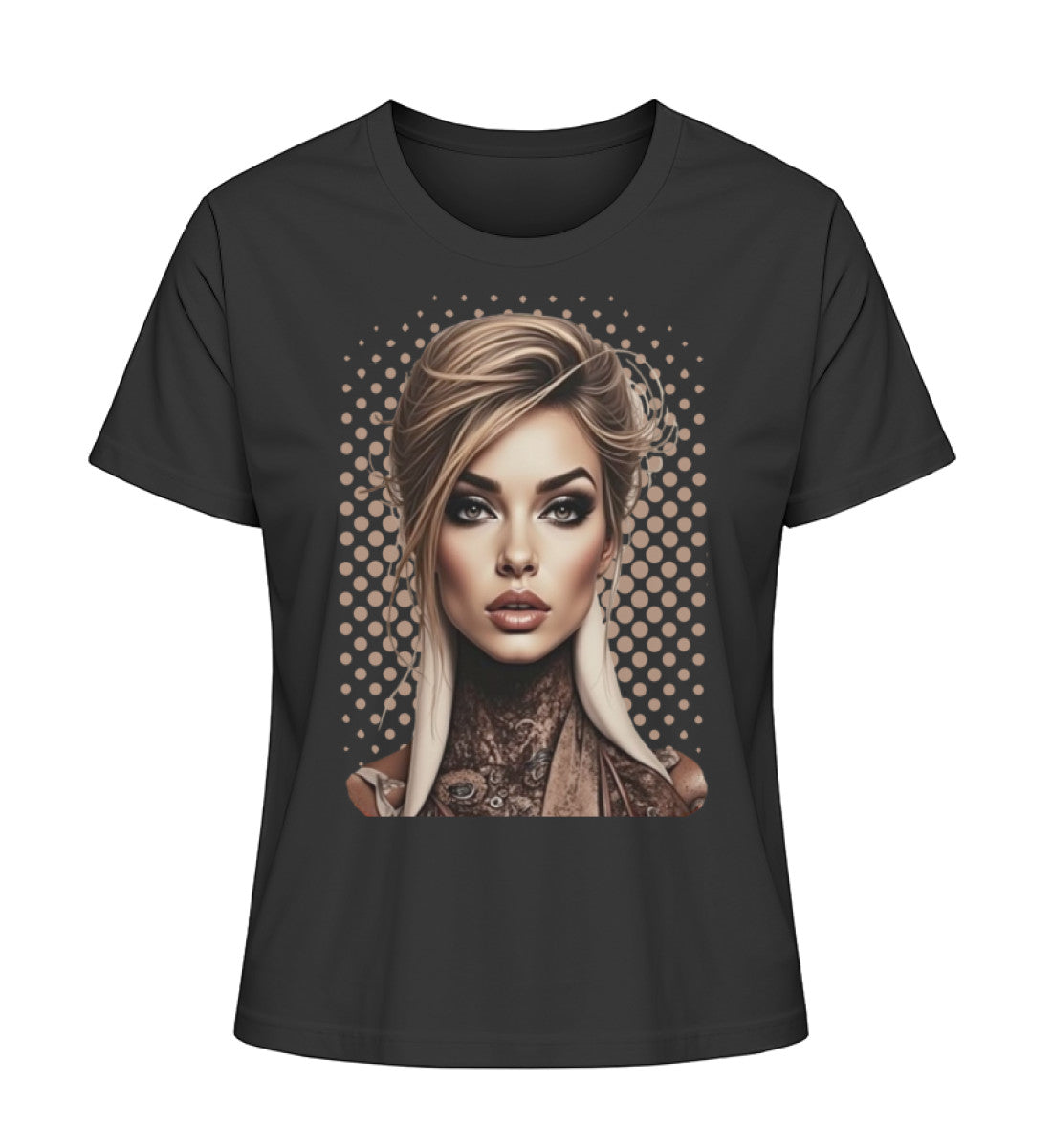 Damen Bio-Shirt mit Statement „Sanft. Stark. Unvergesslich.“ – nachhaltig & stilvoll in Schwarz (Black-16) von www.digiuliano.com