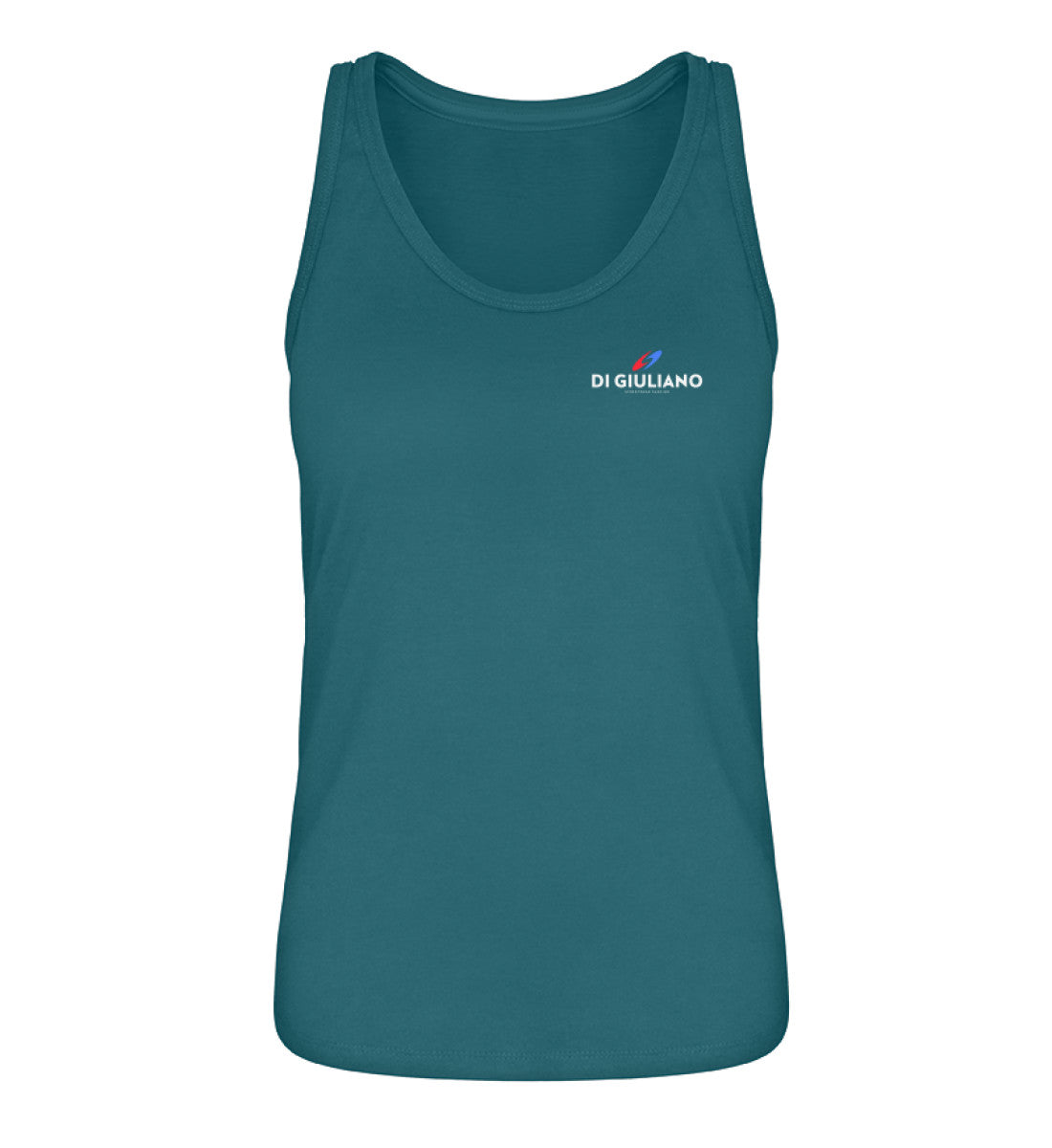 ADamen Organic Tanktop in Azurblau (Ocean Depth-6889) aus Bio-Baumwolle mit Rundhals und tailliertem Schnitt von www.digiuliano.com