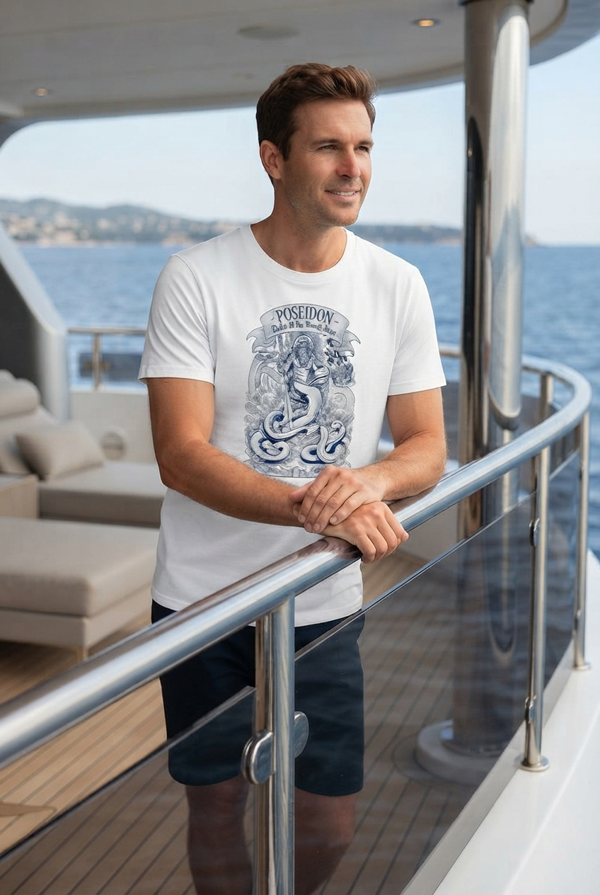 Poseidon Ruler of the Seven Seas Unisex Organic Shirt | di Giuliano
