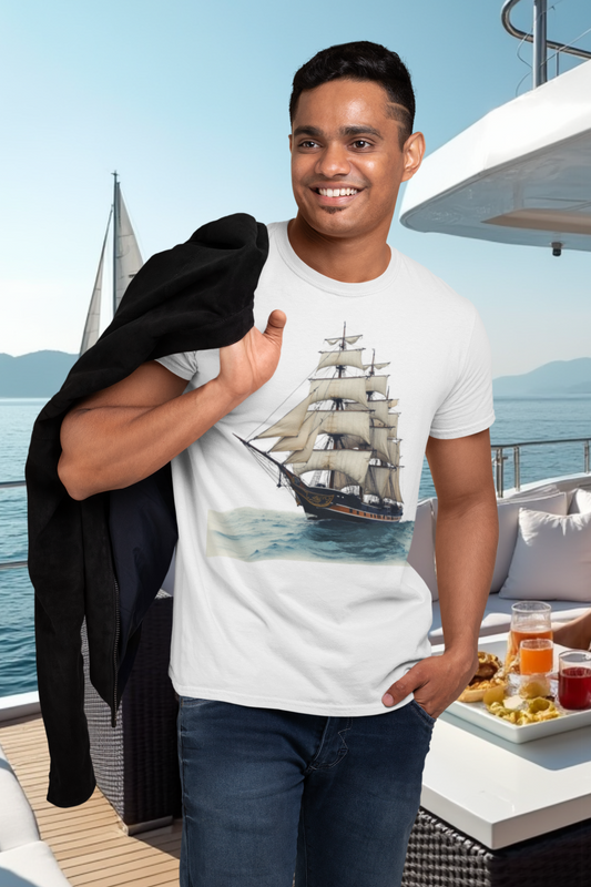 Herren Premium Organic Shirt – Zeitlose Eleganz auf stiller See von www.digiuliano.com