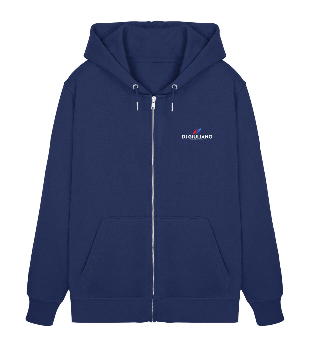 Maritim Unisex Organic Zipper Hoodie aus Bio-Baumwolle mit DI GIULIANO Motiv in Marine (French Navy-6057) von www.digiuliano.com