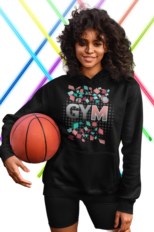 Hoodies Damen im GYM-Look – Ideal für den Fitnessbereich in Black-16 mit GYM Aufdruck von www.digiuliano.com