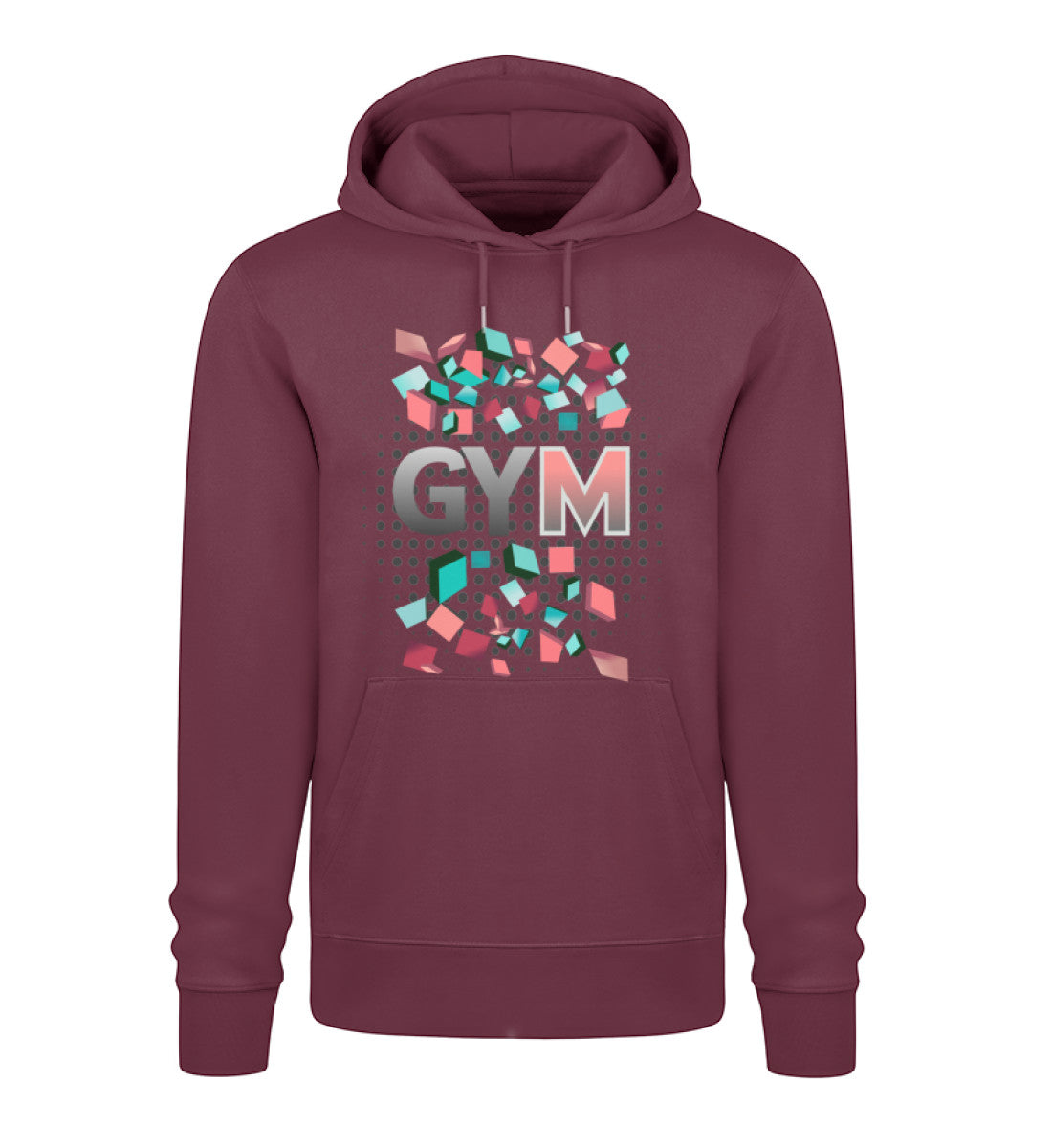 Hoodies_Damen_im_GYM-Look_Ideal_für_den_Fitnessbereich in Burgundy-839 mit GYM Aufdruck von www.digiuliano.com