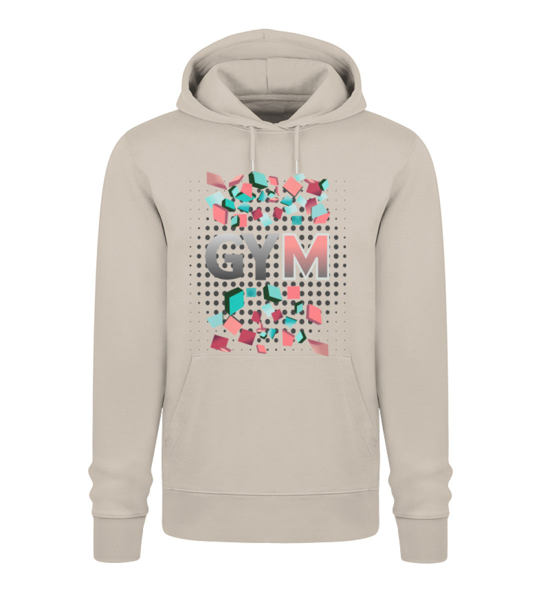 Hoodies Damen im GYM-Look in Desert Dust-7159 mit GYM Aufdruck von www.digiuliano.com