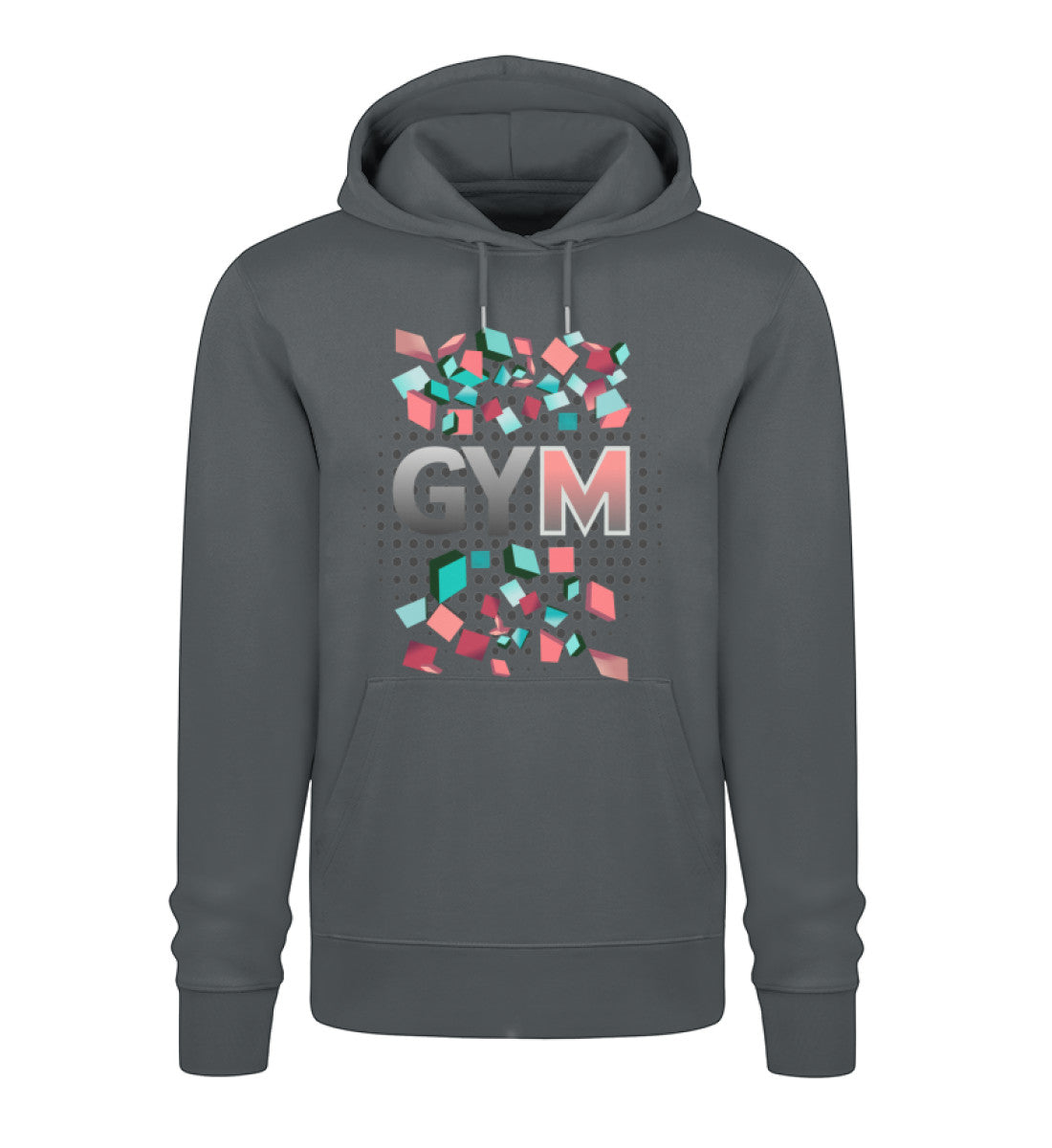 Hoodies Damen im GYM-Look in India Ink Grey-7147 mit GYM Aufdruck von www.digiuliano.com