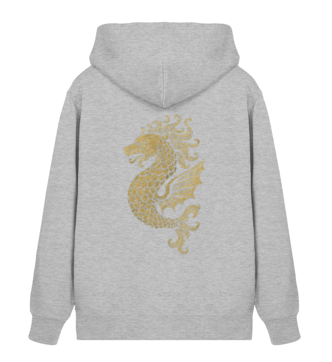 Unisex Zipper Hoodie im maritimen Stil – aus Bio-Baumwolle und recyceltem Polyester, nachhaltig produziert in Hellgrau (Heather Grey-17) mit Aufdruck von www.digiuliano.com