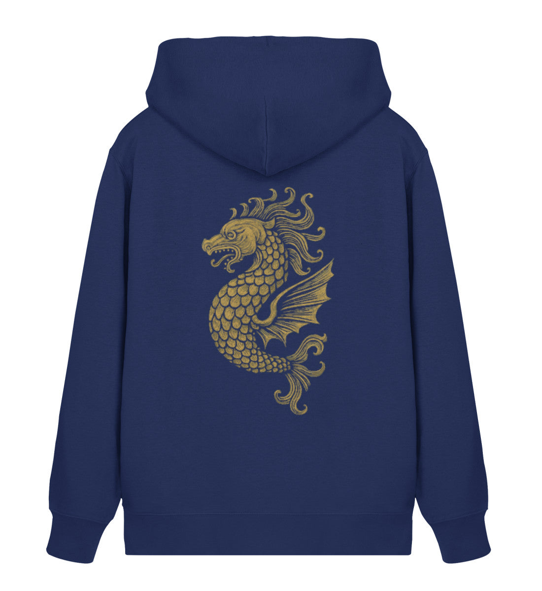 Unisex Zipper Hoodie im maritimen Stil – aus Bio-Baumwolle und recyceltem Polyester, nachhaltig produziert in Marine (French Navy-6057) mit Aufdruck von www.digiuliano.com 