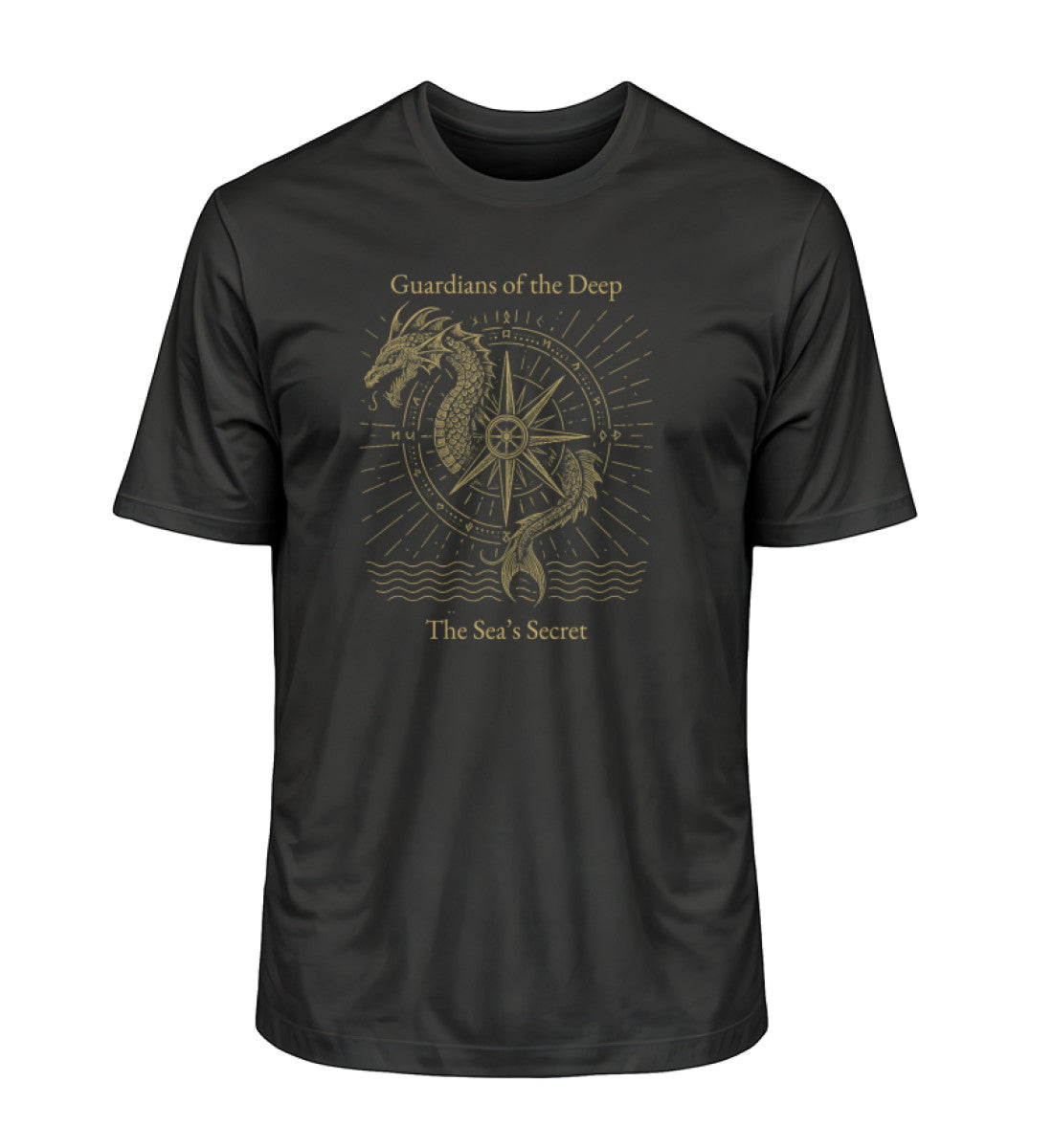 Maritimes Bio-T-Shirt in Schwarz (Black-16) mit ‘Guardians of the Deep’-Print“ von www.digiuliano.com