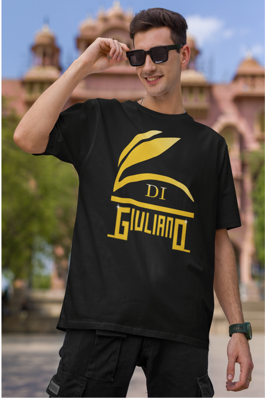 Übergroßes T-Shirt Herren in Black-16 mit DI GIULIANO Aufdruck