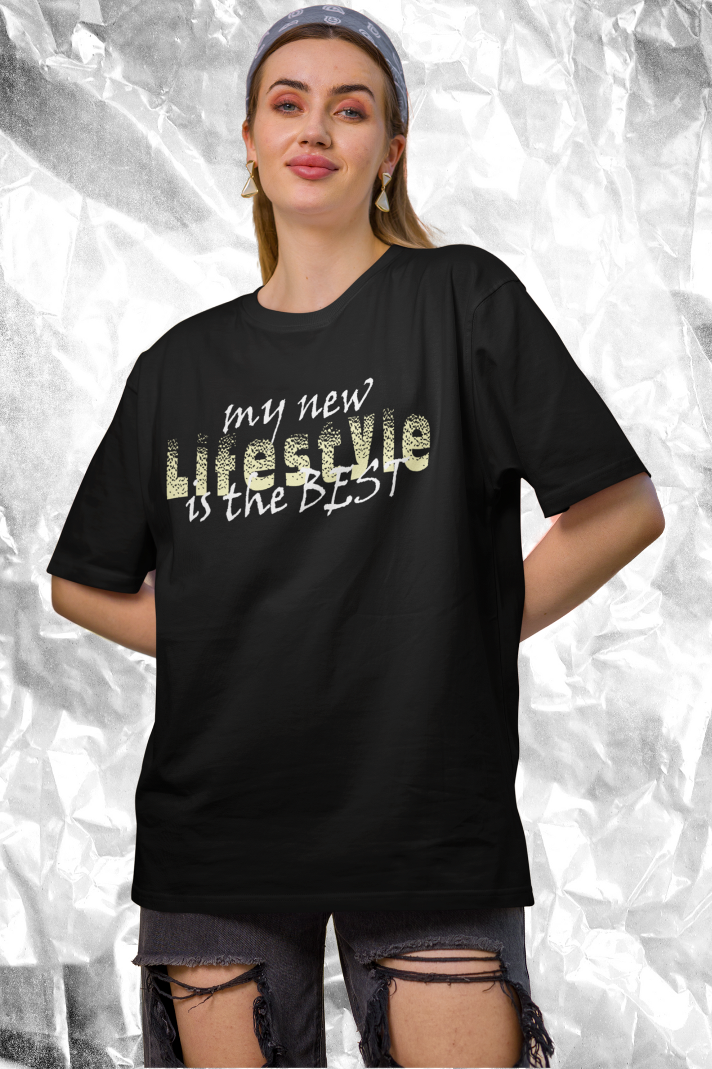 Organic Oversized T-Shirt Damen – Nachhaltig & Stylisch mit Print in Schwarz von www.digiuliano.com