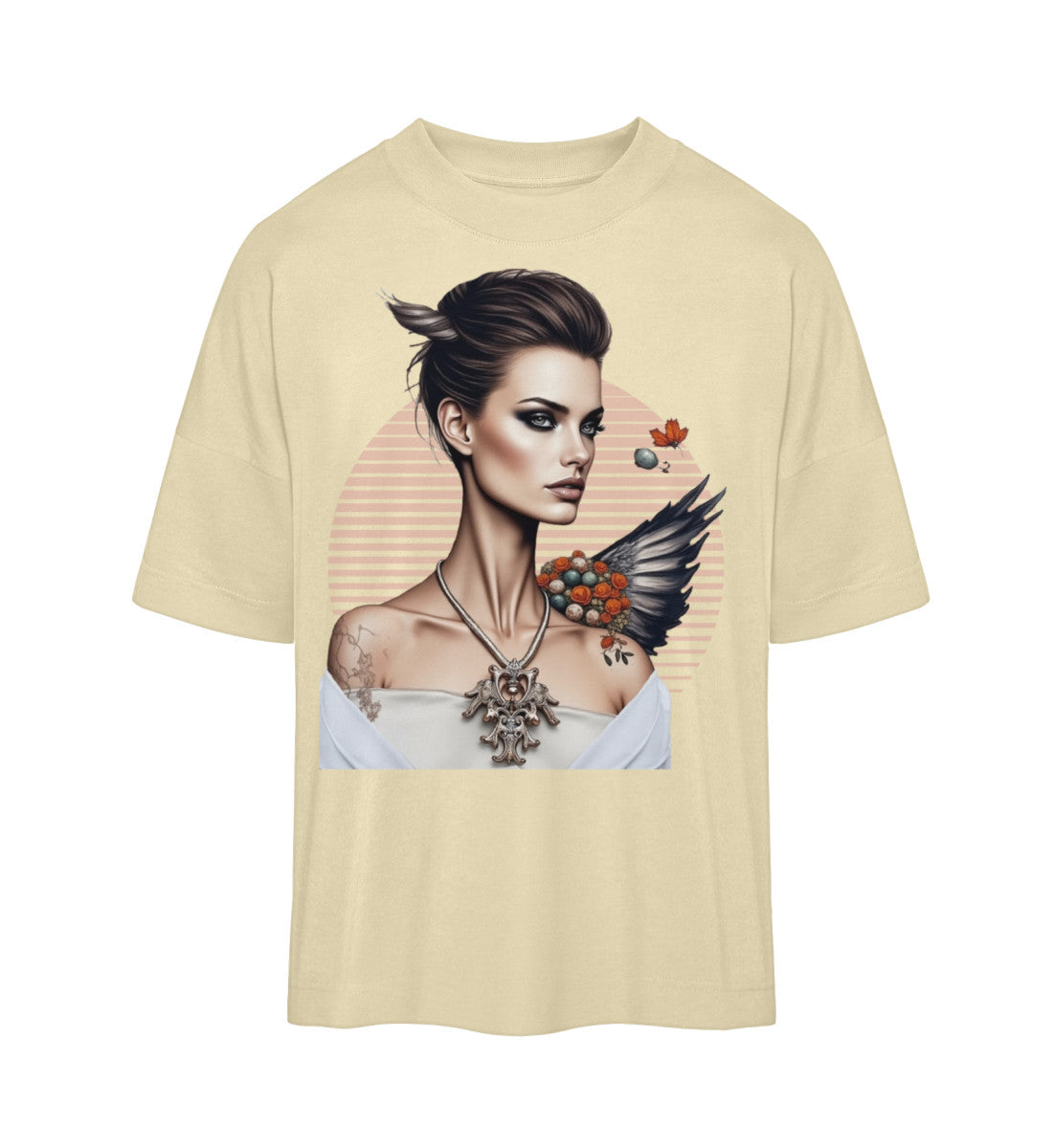 Oversized T-Shirt Damen in Natur (Natural Raw-7131) von www.digiuliano.com
